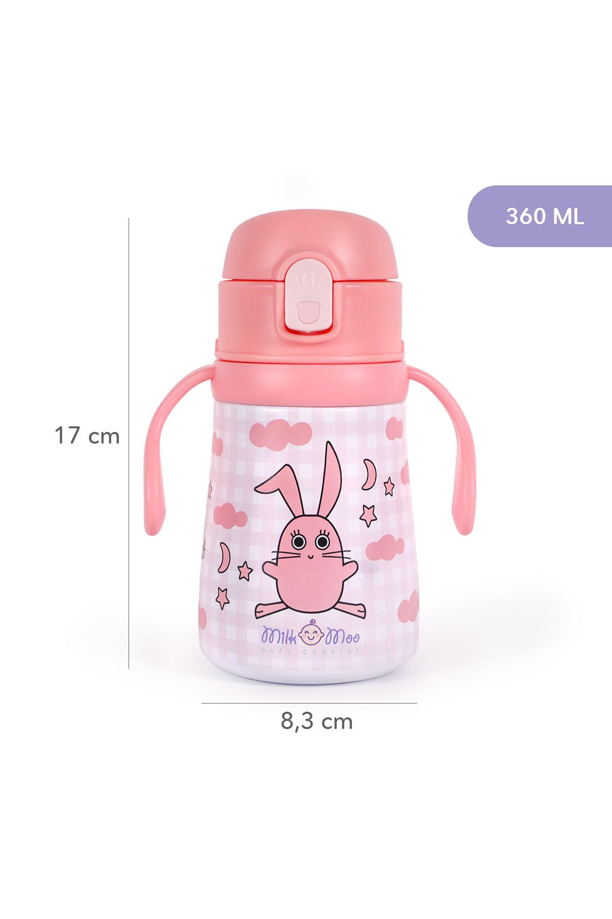 Milk & Moo-Milk&moo Steel Kids Water Bottle Çançin 360 ml 3