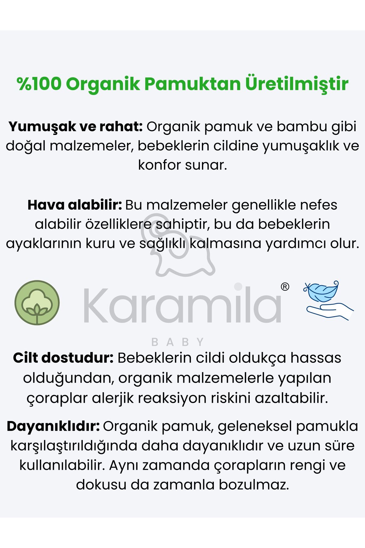 KARAMİLA 4'lü Organik Bebek Çorap Dikişsiz Lacivert (12-24 SİLİKON TABANLIDIR)/ Yenidoğan Organik Çorap fotoğrafı 5 (önizleme)
