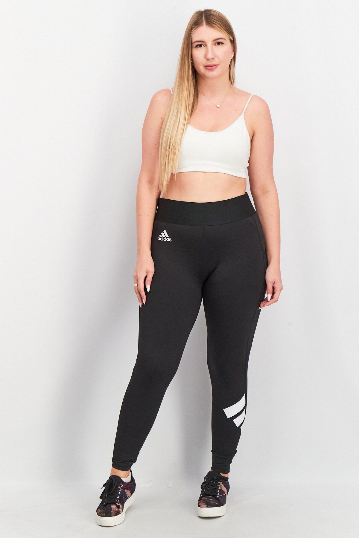 adidas-Women Sportswear Fit High Rise Long Tight, Black 2