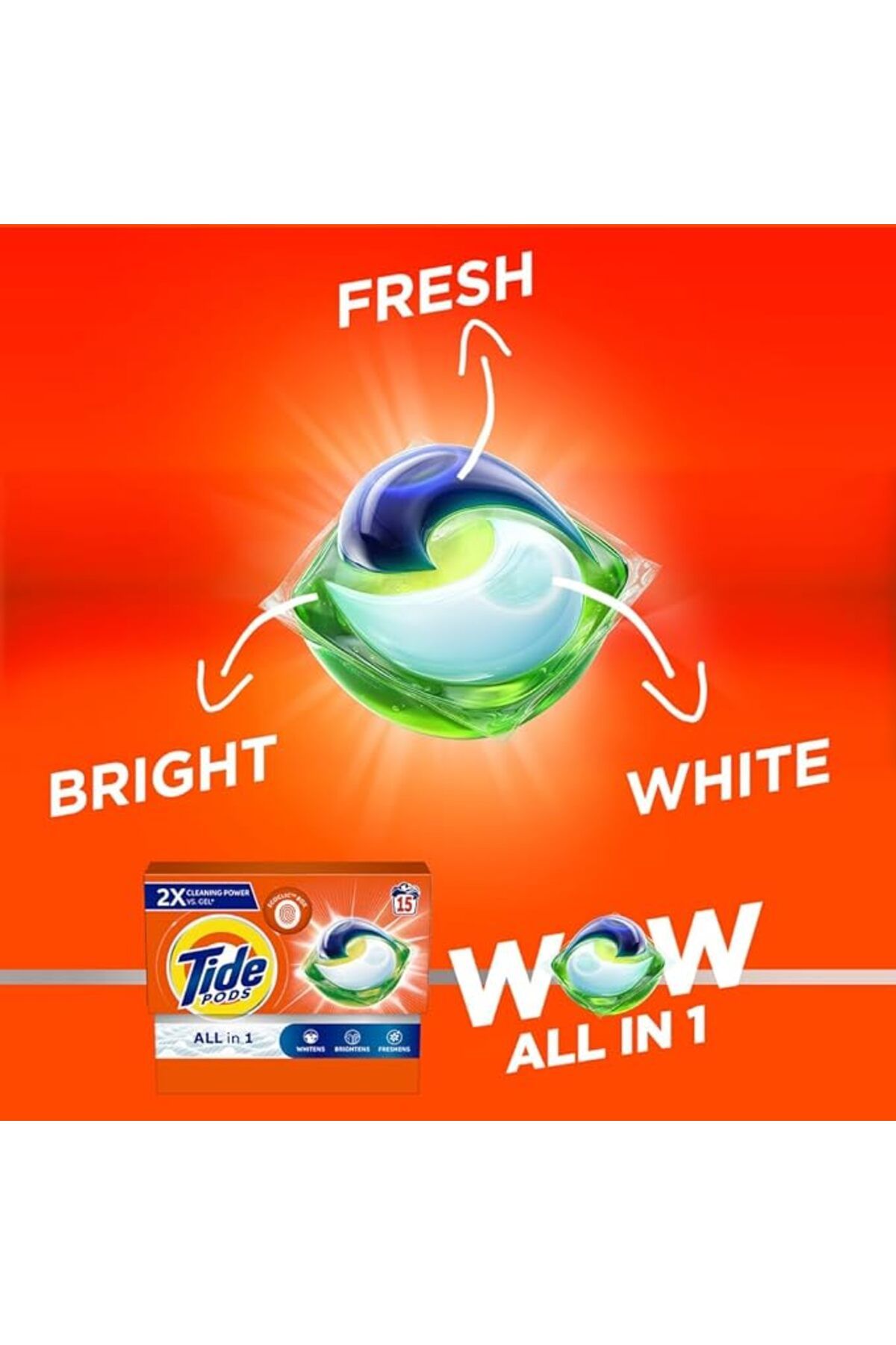 Tide-Original All-in-1 Pods, 15 Count Laundry Detergent Pods (Pack of 4), 60 pods 3