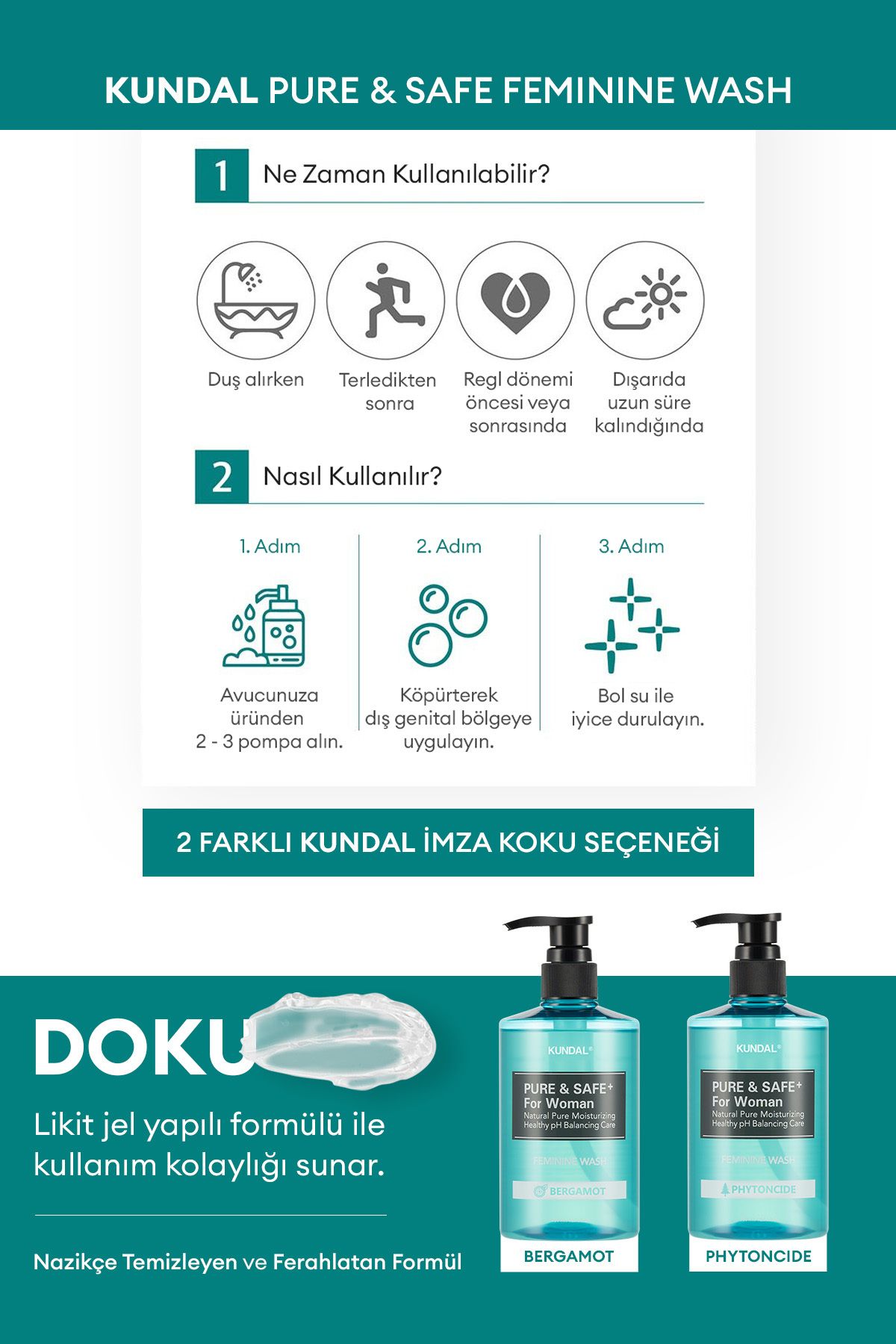 Kundal-Kundal Feminine Cleanser - 300ml Bergamot Intim Cleansing Gel for Women 6