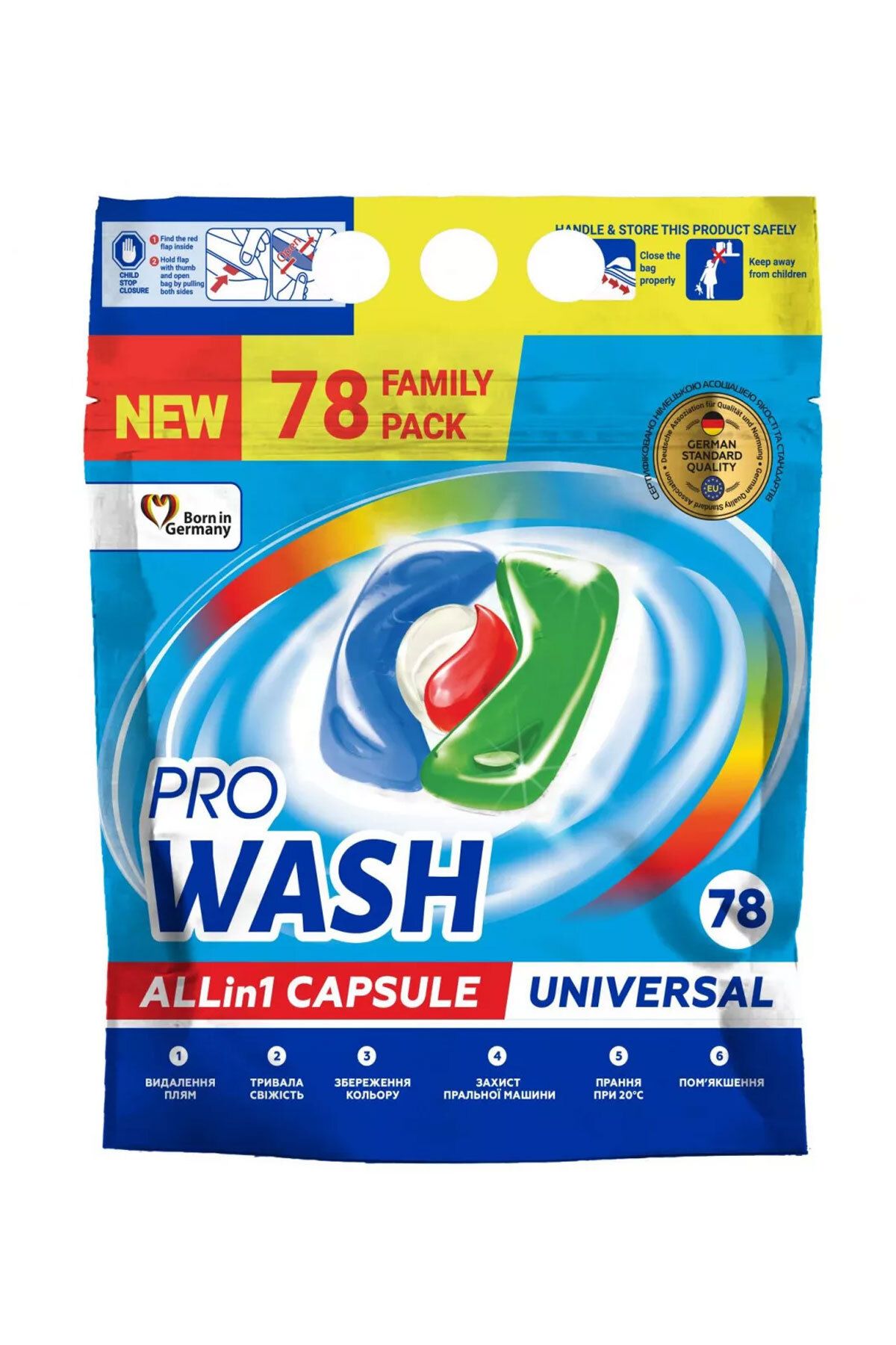 PROWASH Pro Wash 4in1 UNIVERSAL Laundry συσκευασία 78 καψουλών