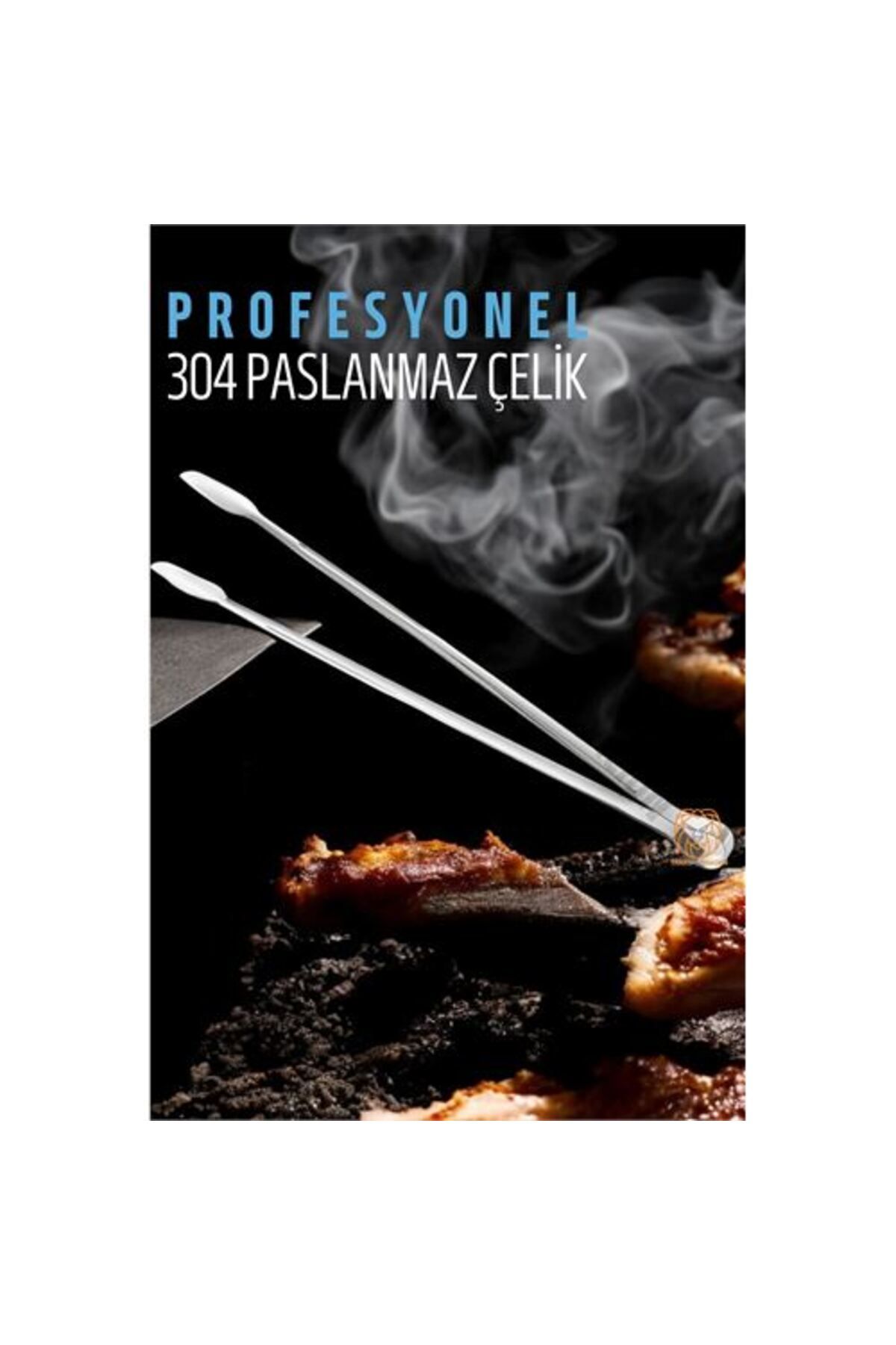 Ladesmedya ModaCar Barbekü Mangal Maşası Kömür Köz Maşası 304 Paslanmaz Çelik