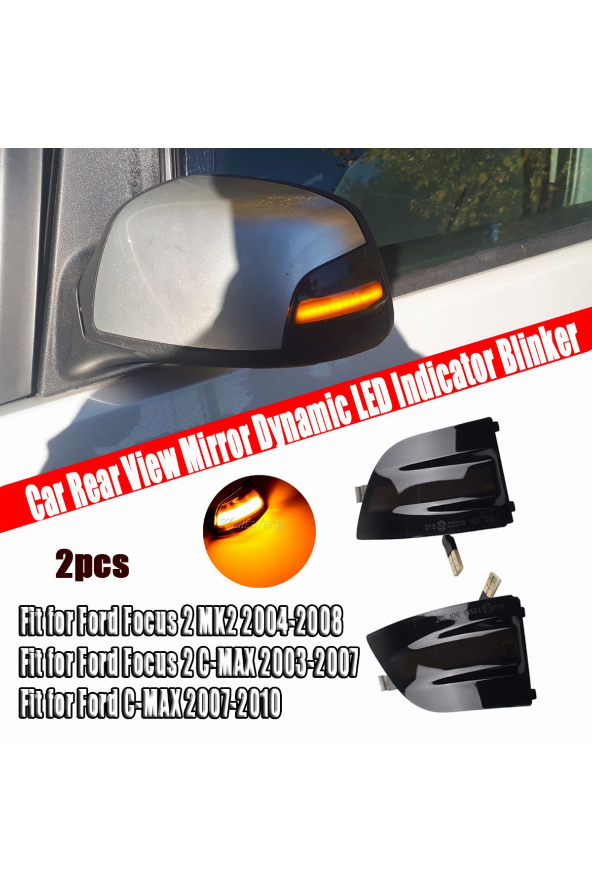 Choice-Dynamic Turn Signal Blinker Sequential Side Mirror Flasher For Ford Focus 2 MK2 C-MAX 2003 -2010 1