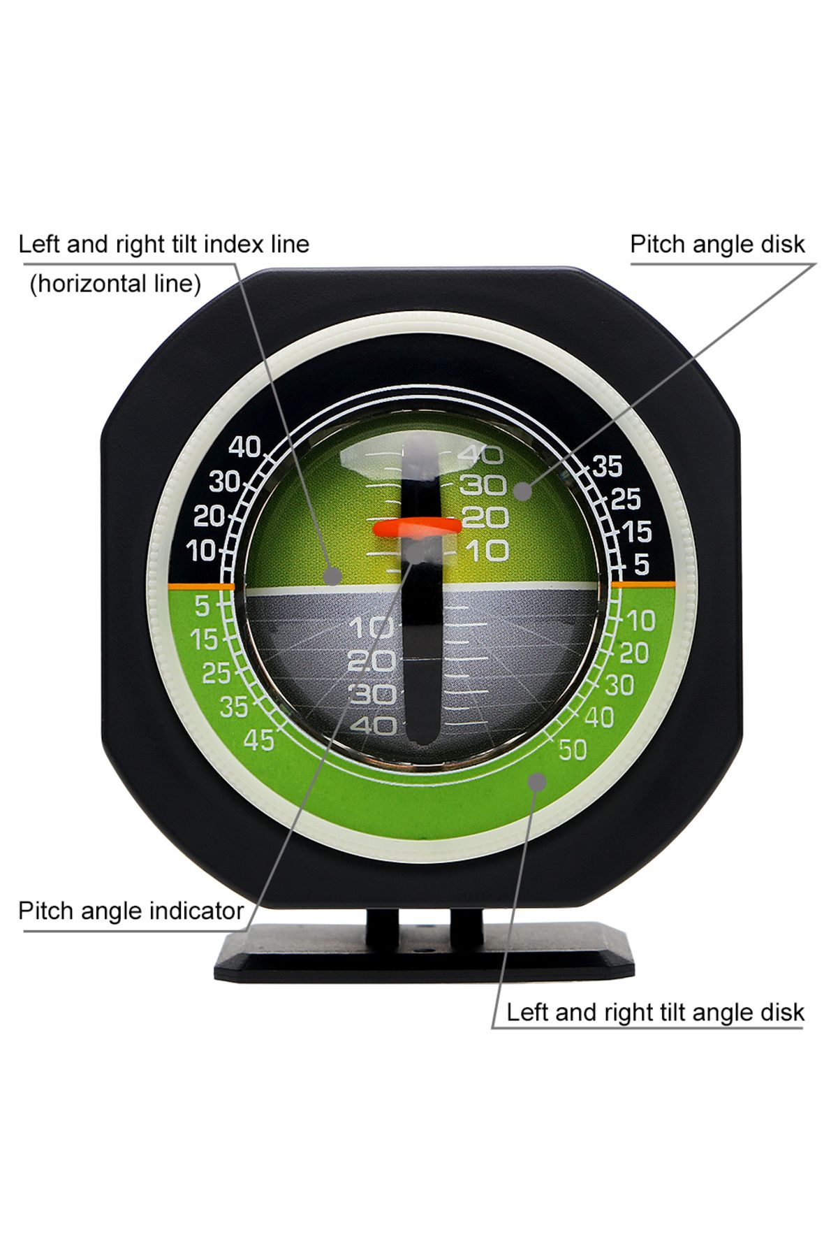 AINYSZIN-Inclinometer Angle Car Compass High-precision Built-in LED Auto Slope Meter Level Car Vehicle Dec... 3