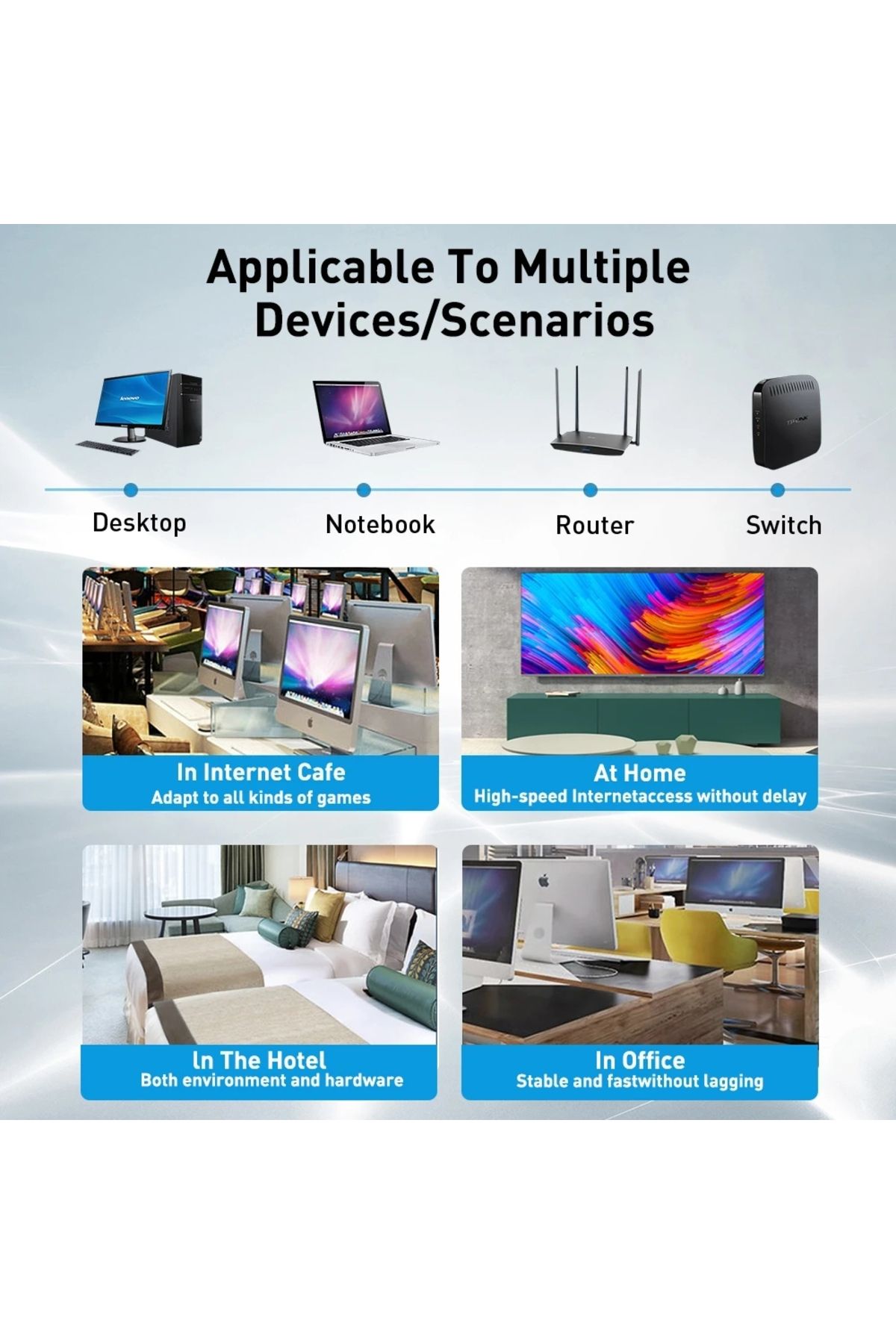 Choice-كابل إيثرنت CYANMI بطول 1 متر وكابل شبكة Cat6 UTP RJ45 بطول 10 أمتار و50 مترًا لوضع الإنترنت على جهاز الكمبيوتر الشخصي PS 6