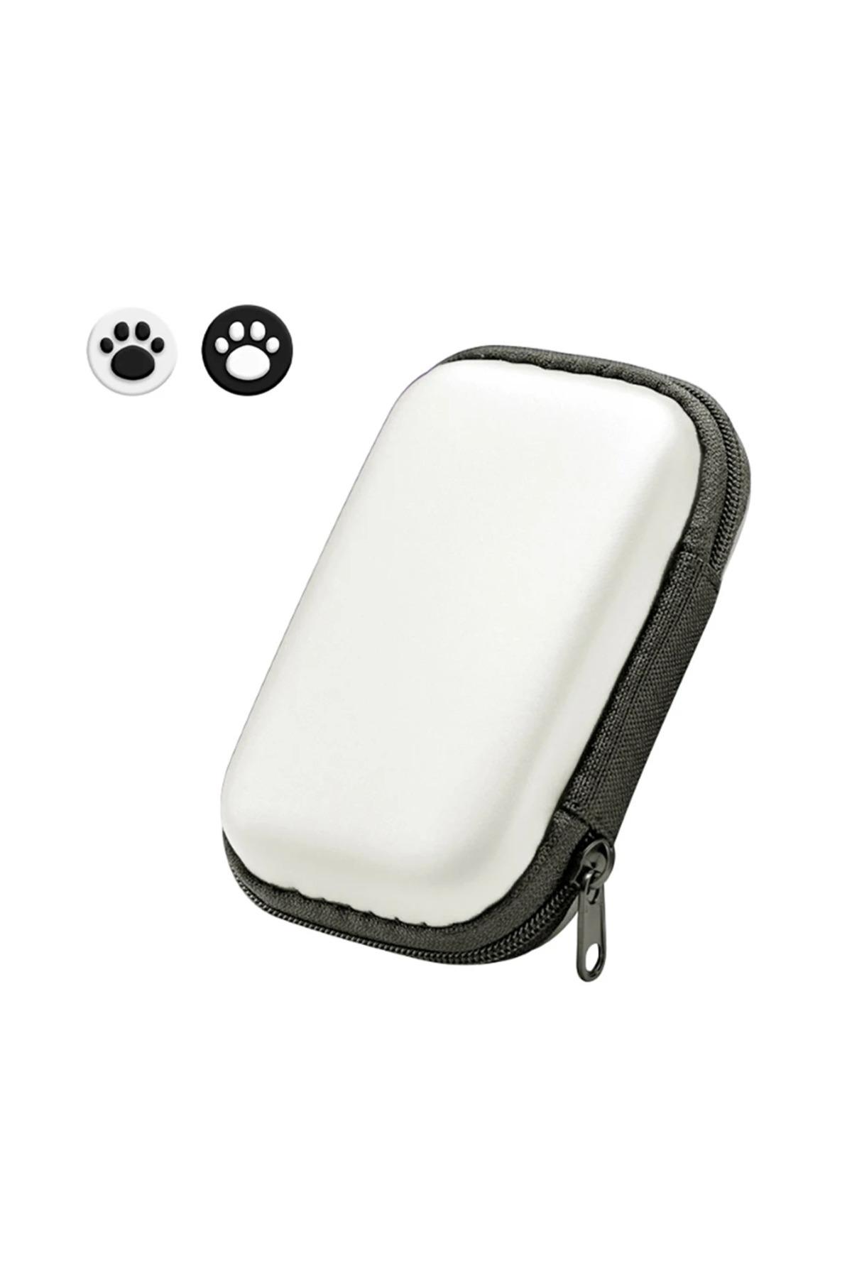Choice-Silver Portable Hard Carrying Case with 2 Joystick Caps Handheld Game Console Carrying Bag for Miyoo 1