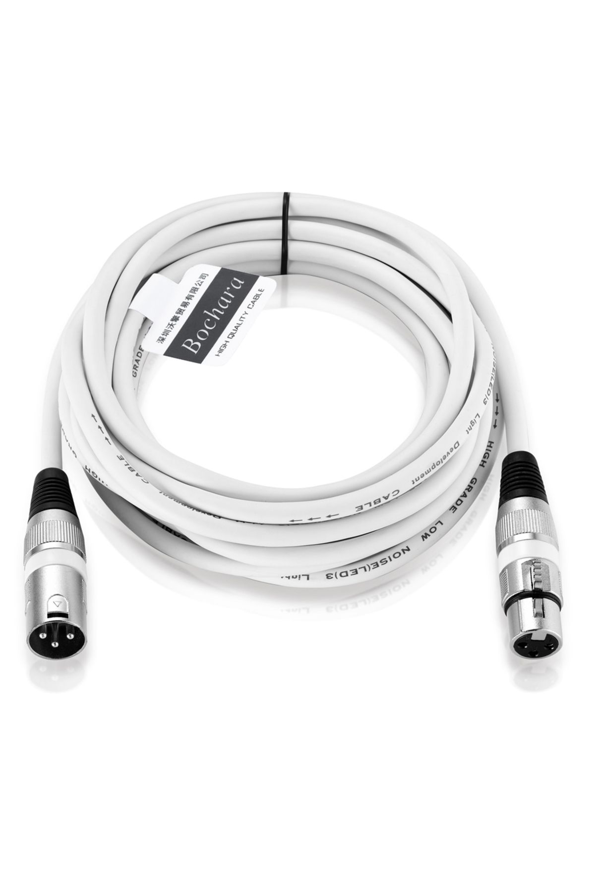 Choice-كابل XLR ملون من بوشارا أبيض بطول 1 متر، ذكر إلى أنثى، رقاقة صوت OFC + محمي مضفر 1