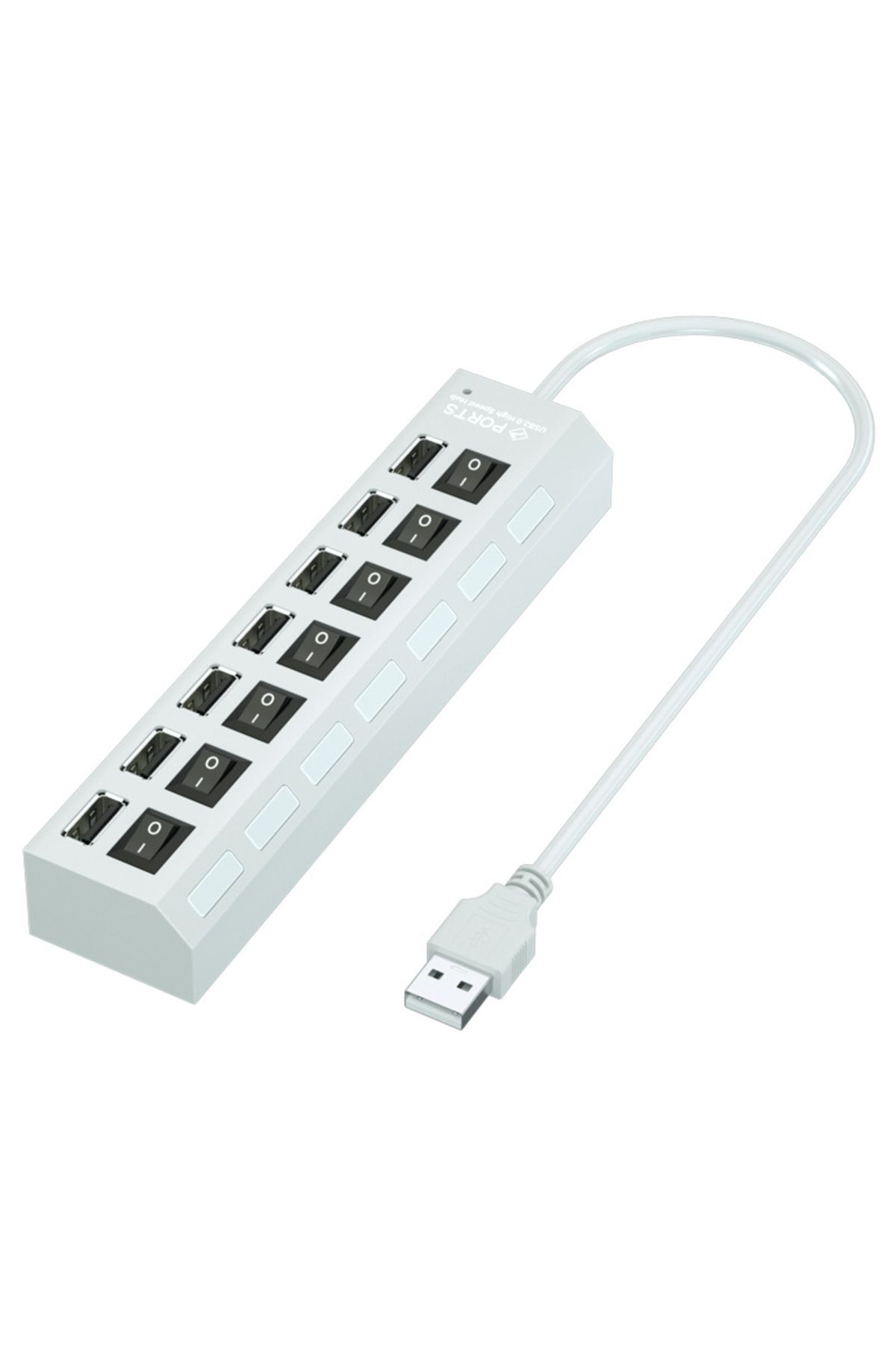 Choice-WHITE USB Hub 7 Port Multi USB Splitter Power Adapter Multiple Expander With On Off Switch For PC La 1