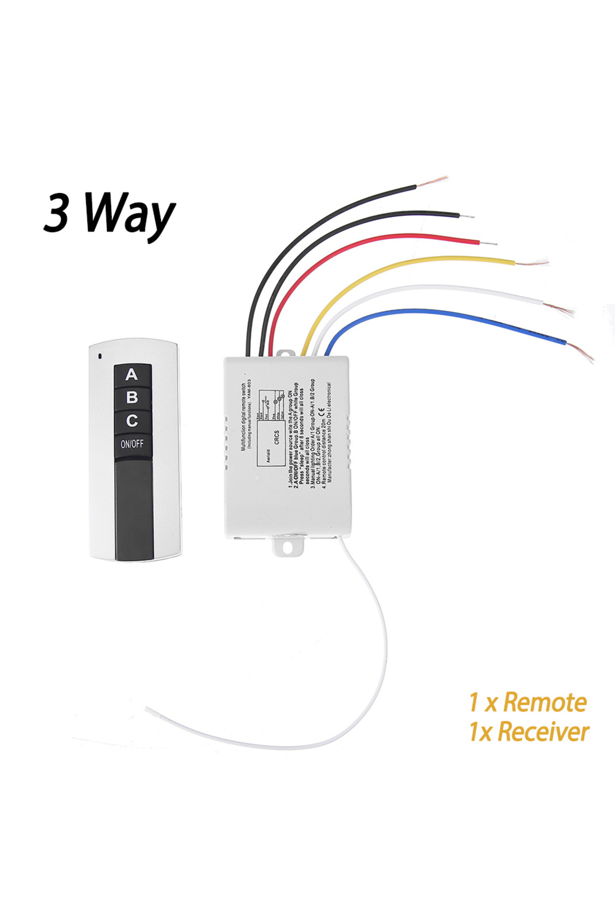 ALLOYSEED-3 Way No Holder 1/2/3 Way ON/OFF 220V Wireless Remote Control Switch for Lamp Light Smart Home Remot 1