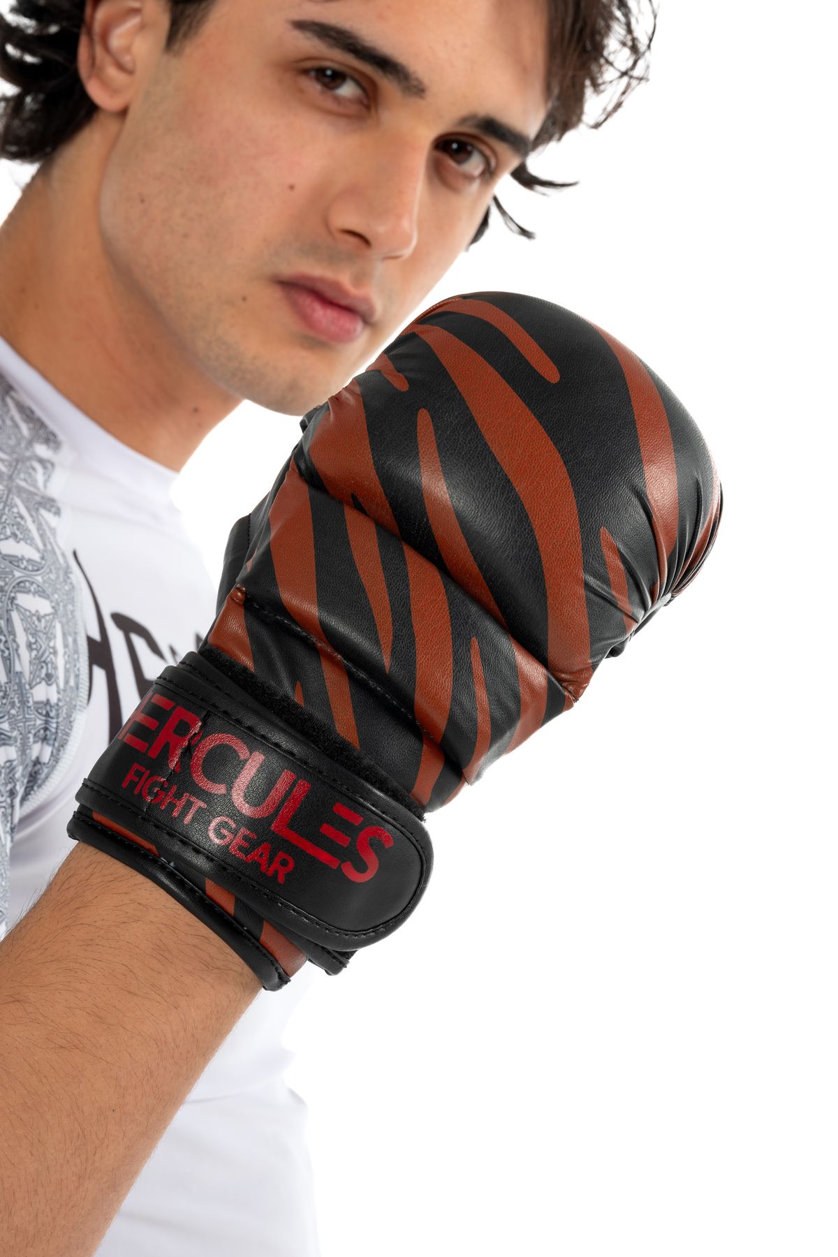 Hercules Fight Gear Profesyonel Siyah - Bordo Boks Eldiveni