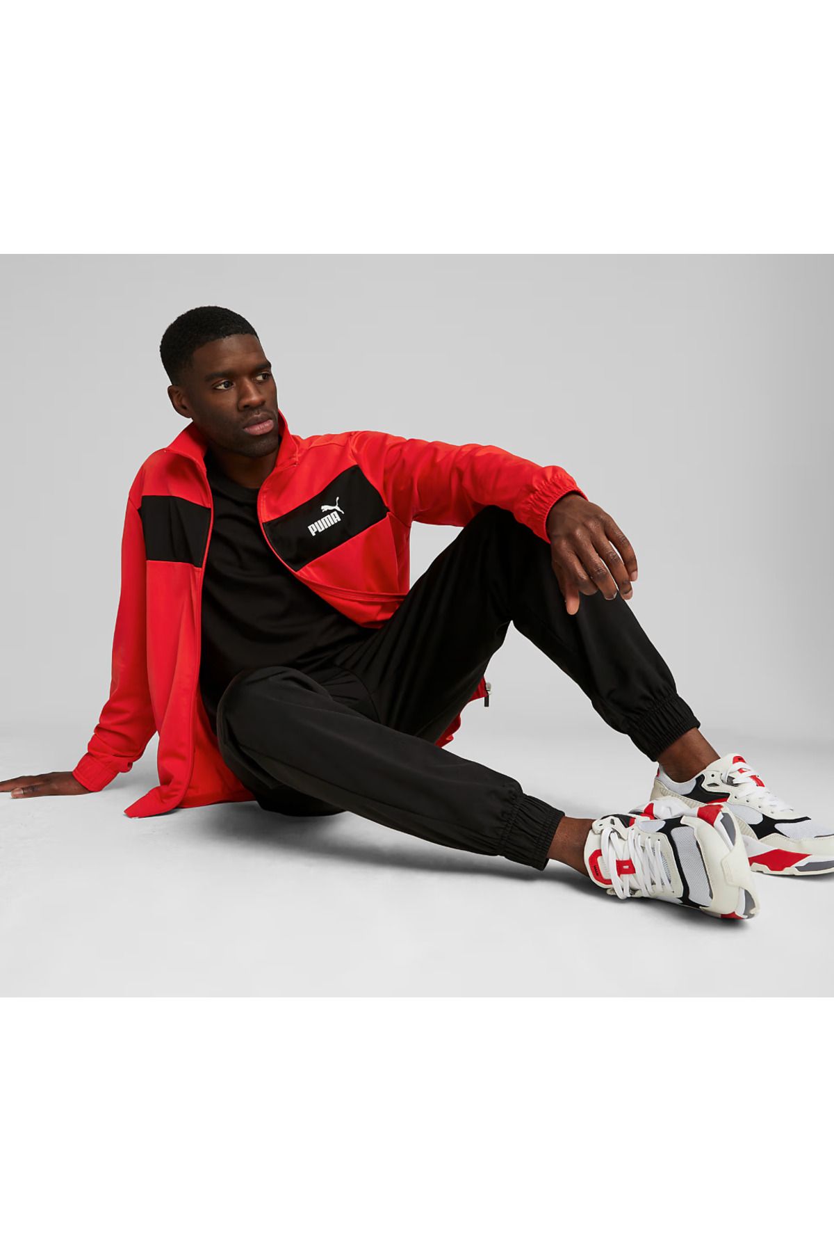 Puma-Poly Piping Suit Red Fire Men's Tracksuit Set 684852 -15 5