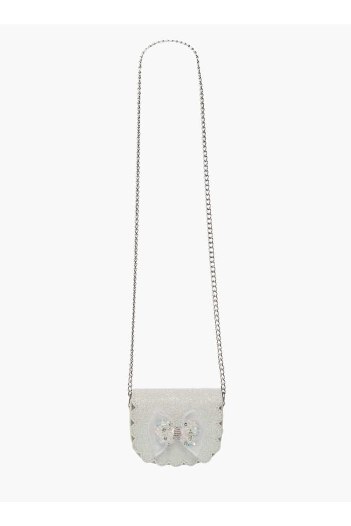 Little Missy-Bow Accent Crossbody Bag with Chain Strap and Button Closure 2