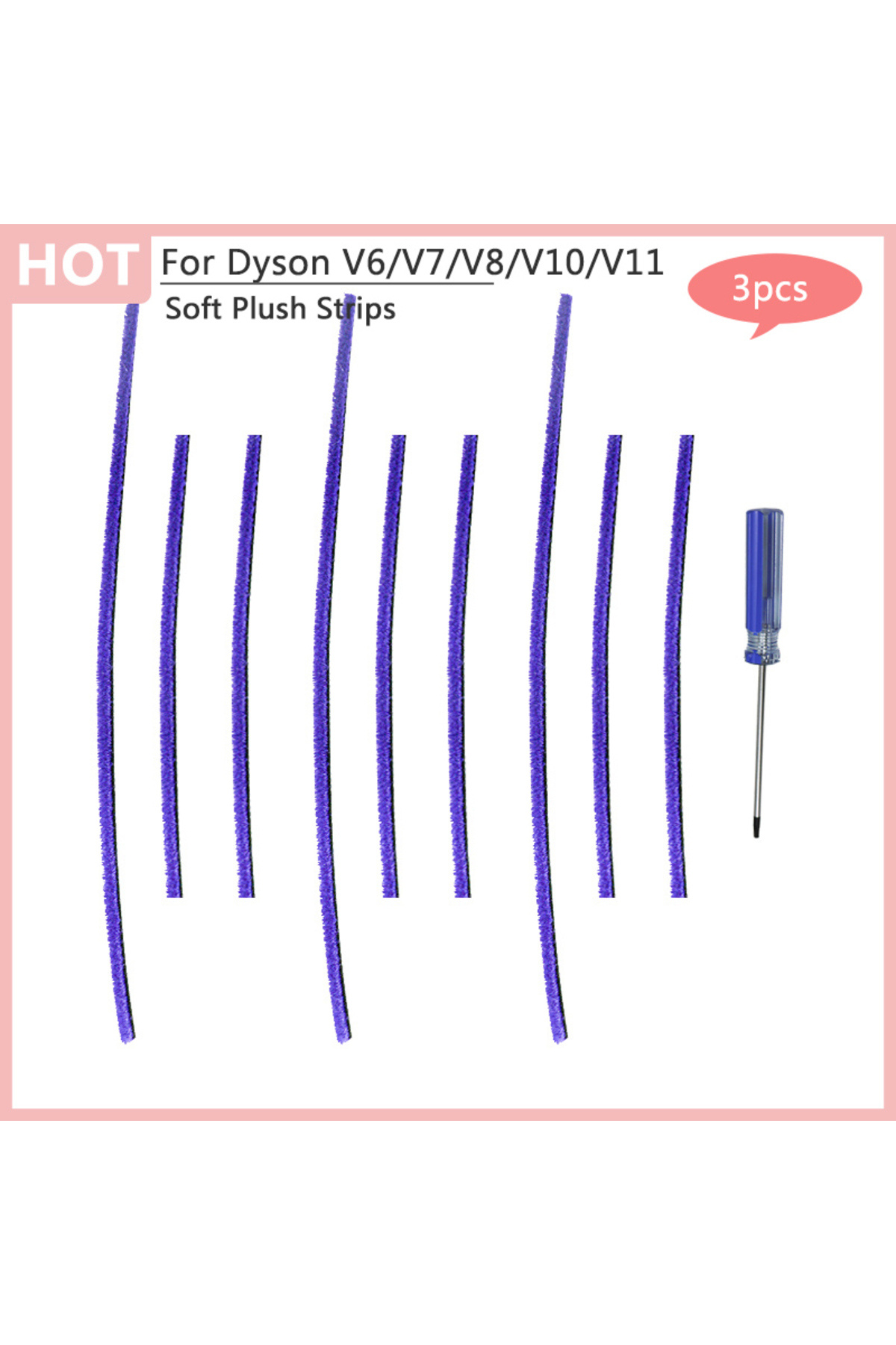 Choice-Orange For Dyson V6 V7 V8 V10 V11 Products Robot Vacuum Cleaner Floor Brush Hose Soft Velvet Strips 1