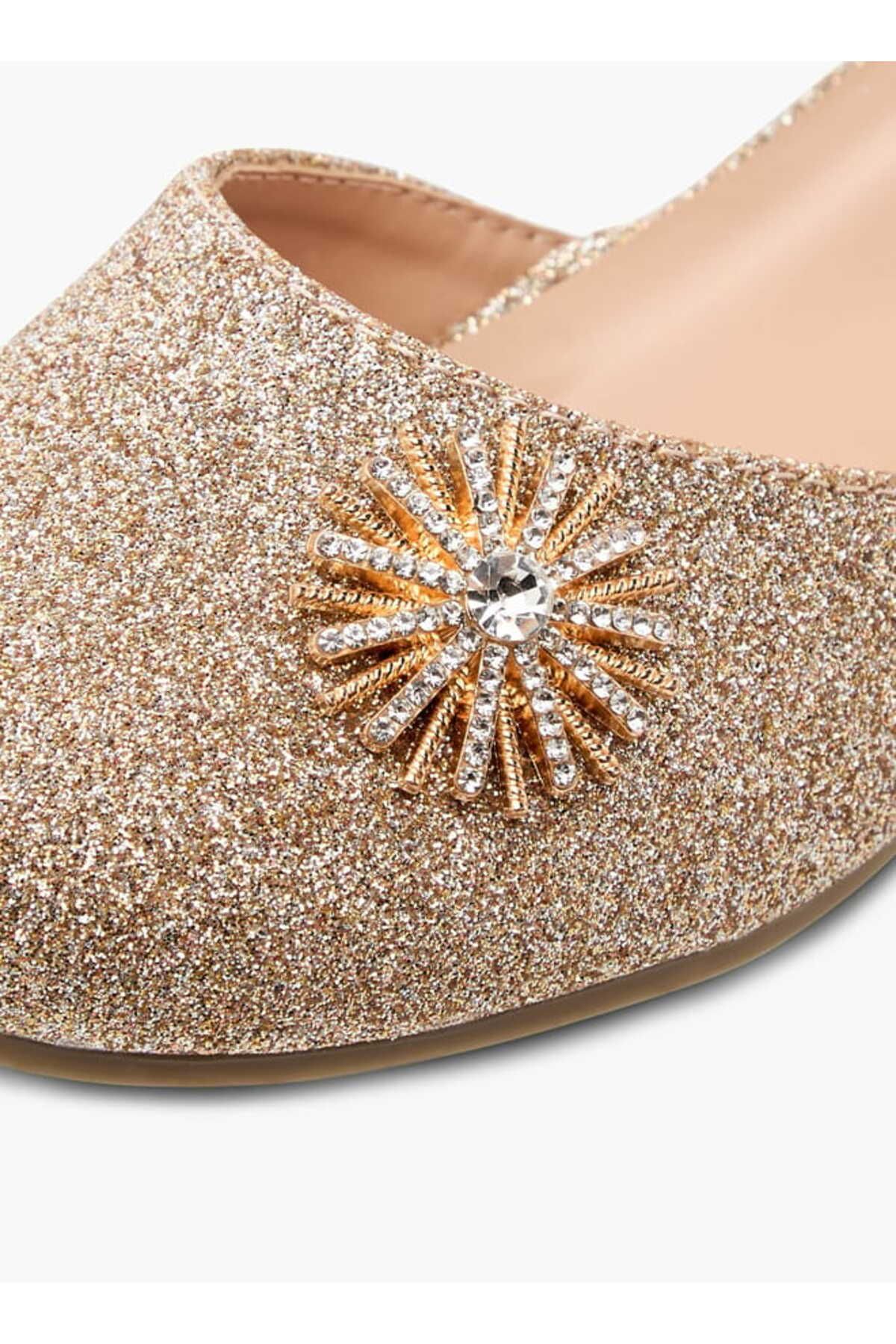 Juniors-Embellished Ballerina Shoes with Hook and Loop Closure 6