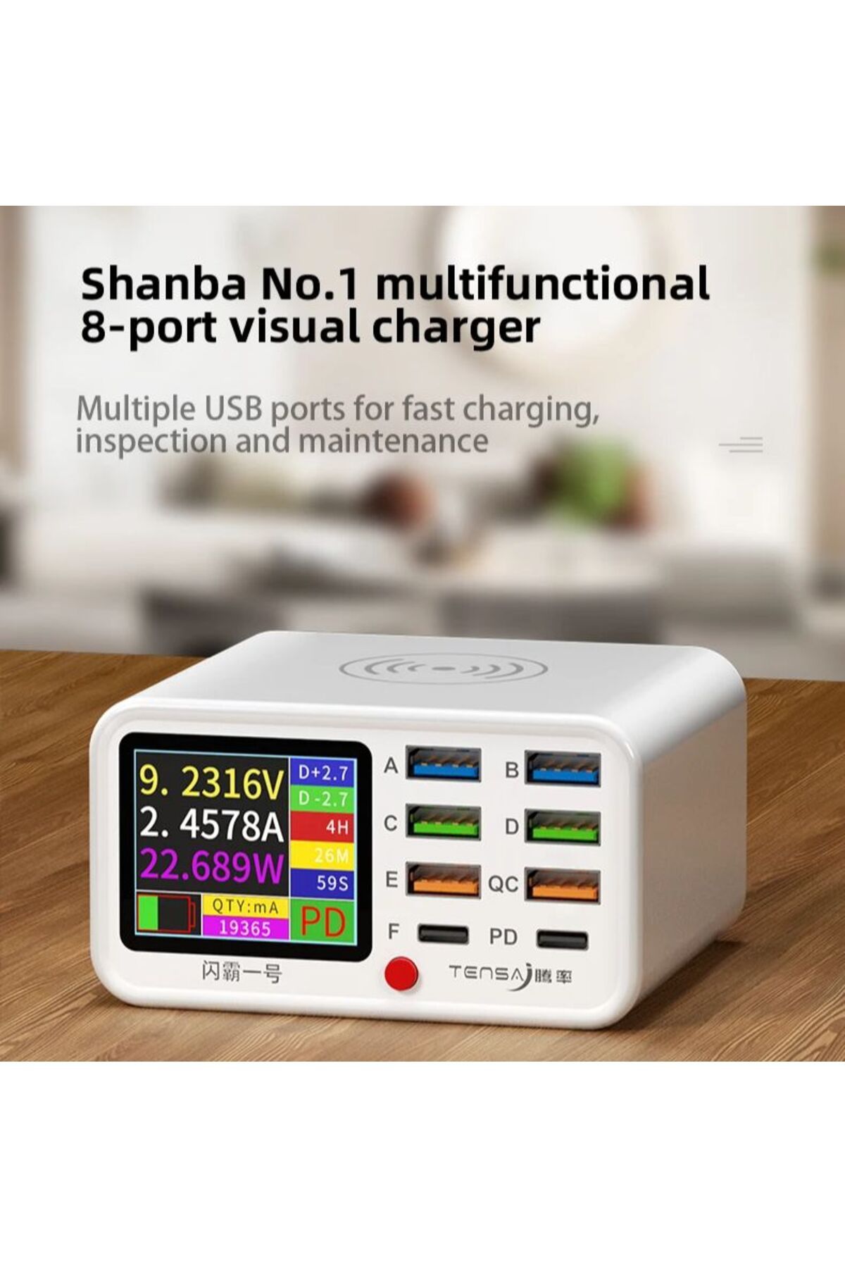 Choice-EU Plug NO.2 8 Port USB PD Fast Charging Wireless Charger With Anti Short Circuit Repair Function Mo 1