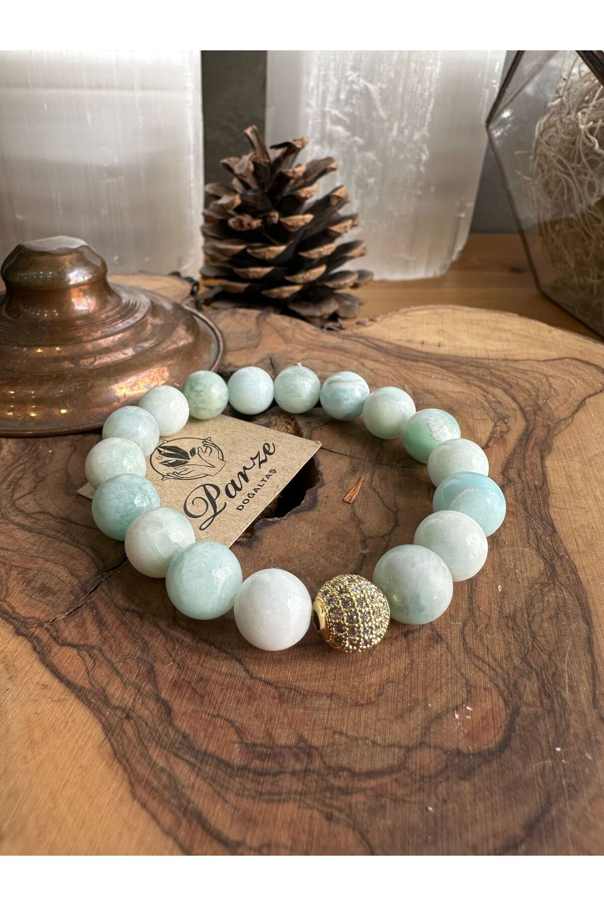 parze doğaltaş-Hemimorphite Natural Stone Bracelet 10 mm 1