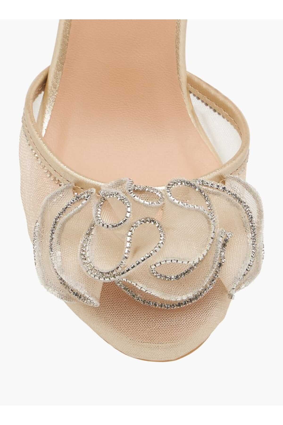 Celeste-Girl's Embellished Block Heeled Sandals with Hook and Loop Closure 5
