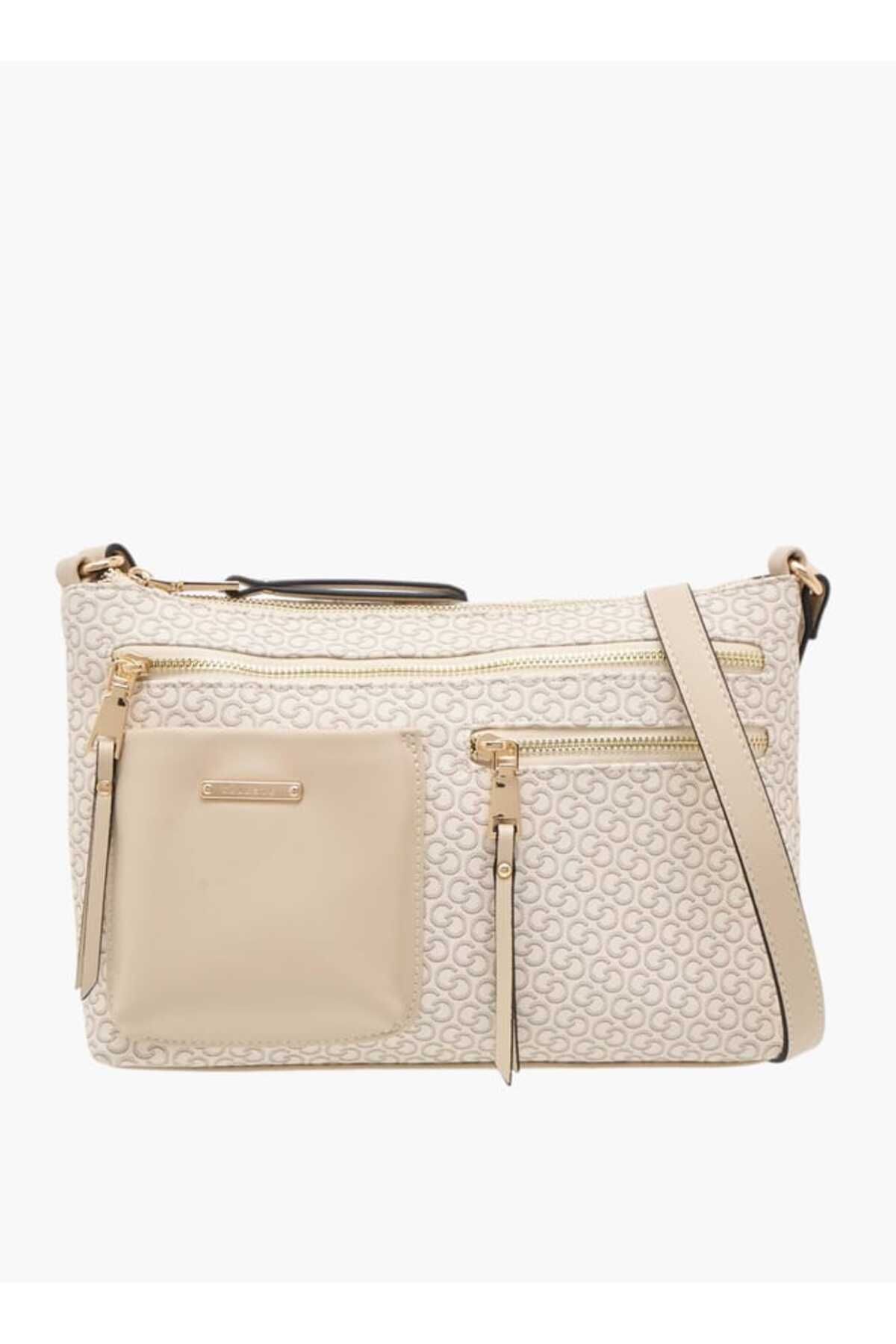 Celeste-Monogram Print Crossbody Bag with Adjustable Strap and Zip Closure 1