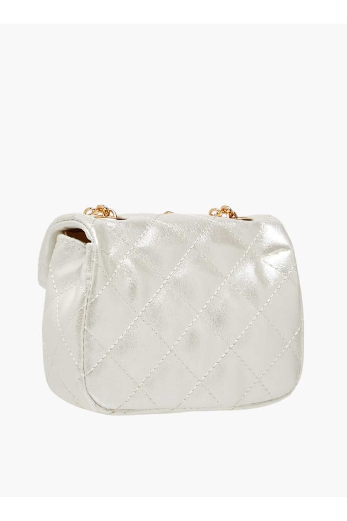 Little Missy-Embellished Crossbody Bag with Chain Strap and Button Closure 3