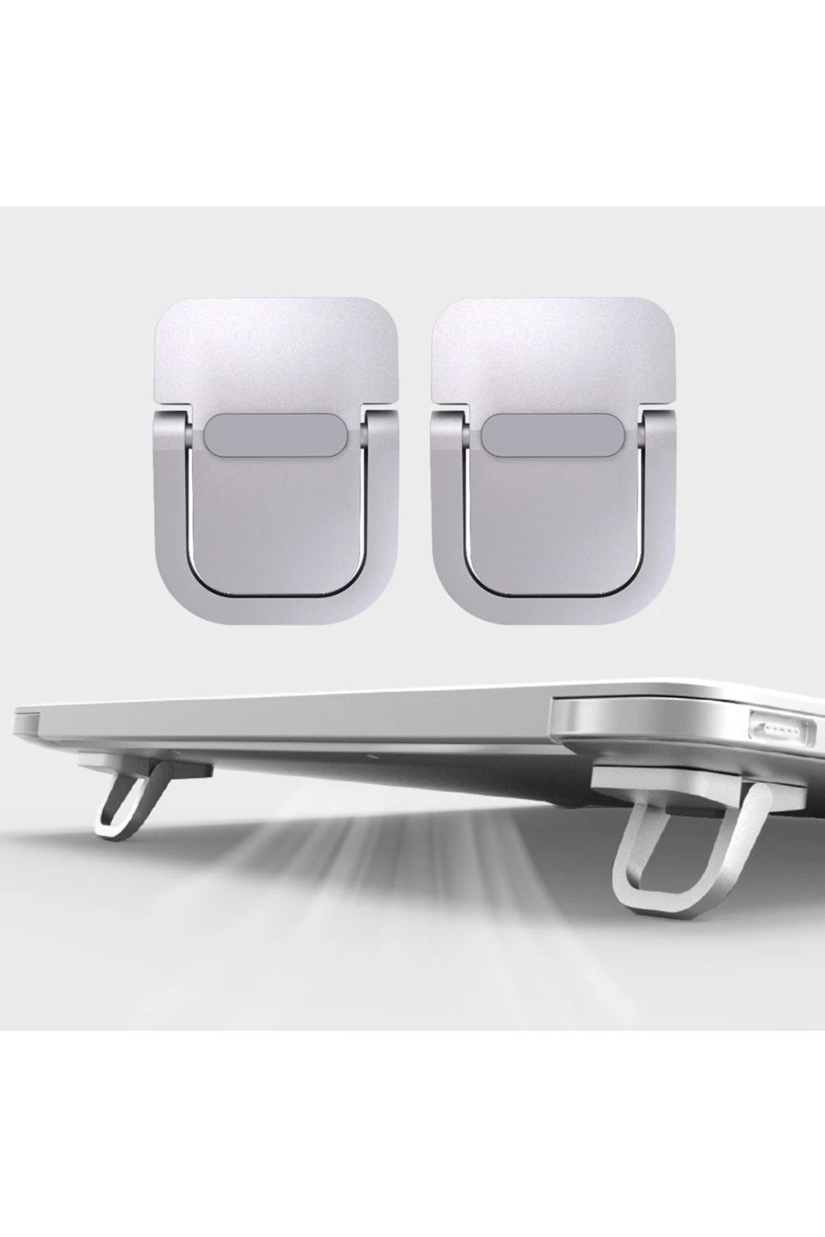 Choice-Silver Mini Foldable Laptop Stand, Portable Computer Keyboard , Self-Adhesive Invisible Notebook Sta 1