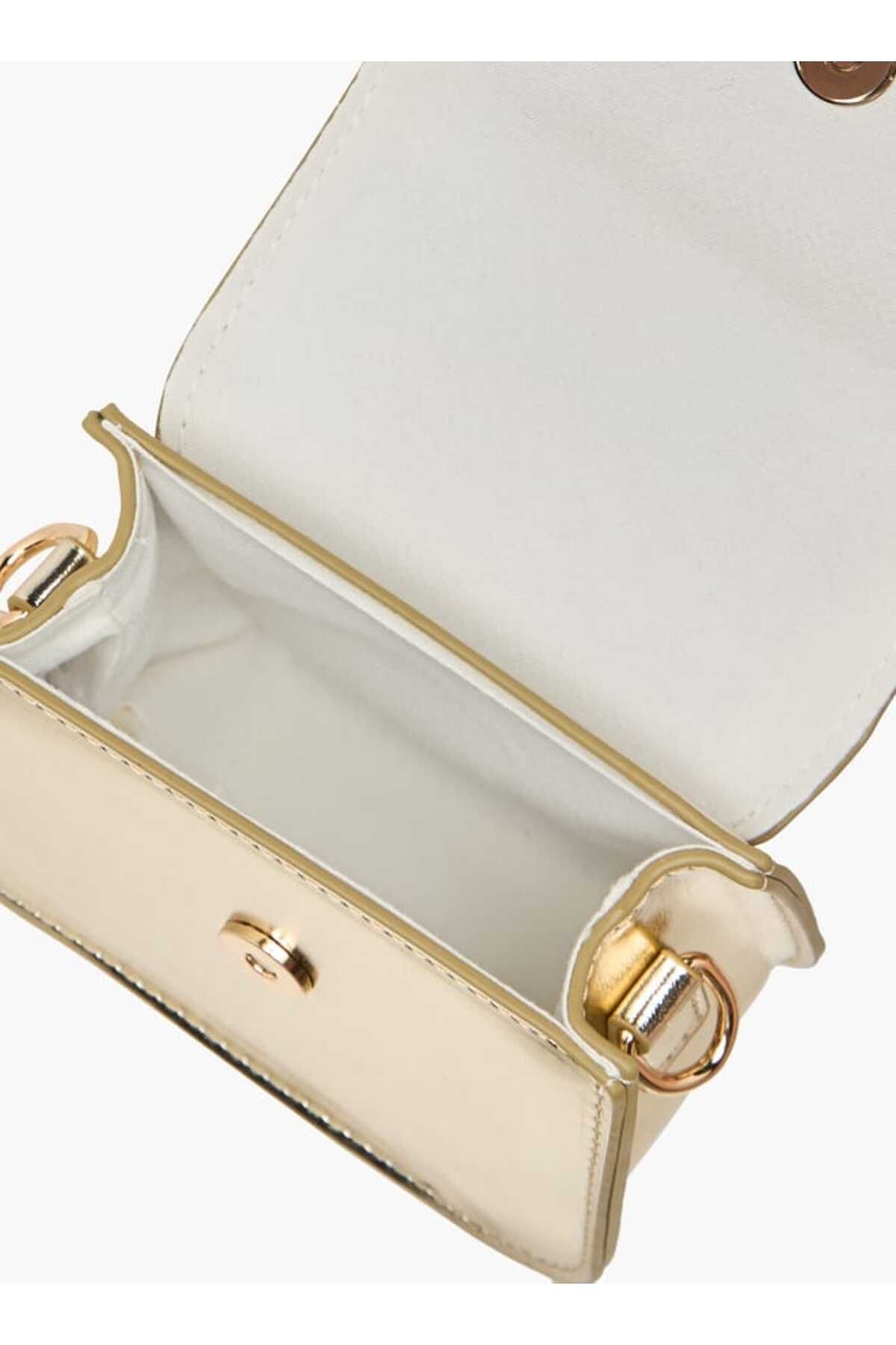 Little Missy-Embellished Crossbody Bag with Detachable Chain Strap and Button Closure 6