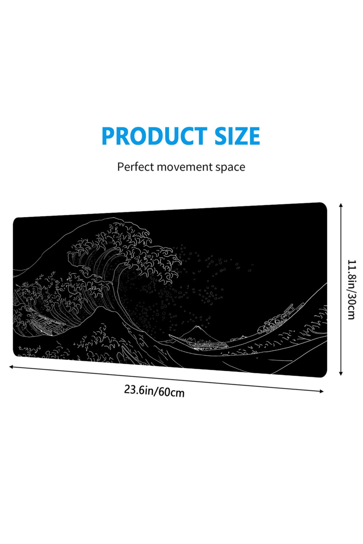 Choice-Waves-1 Mouse Pad Desk Pad Mouse Mat Desk MatComputer Keyboard Desk Mat Desk Pad with Non-Slip Base 1