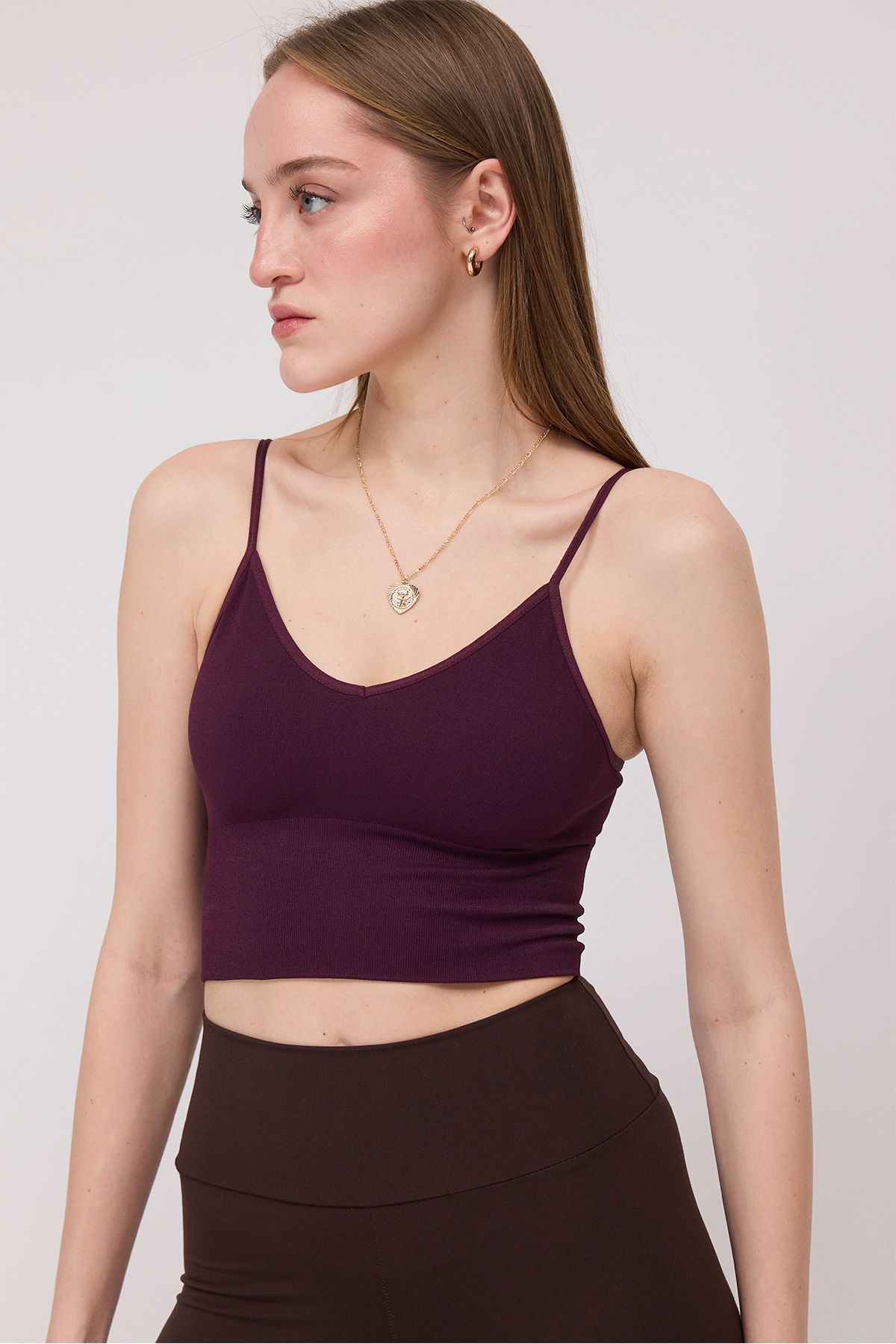 Addax-A009 Crop Tank Top with Rope Straps 3
