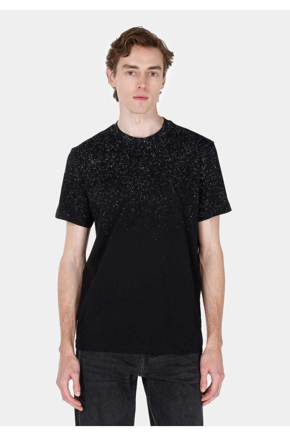 Colin's Tricou Negru Cu Mânecă Scurtă Pentru Bărbați, Cu Decolteu Rotund, Cu Croială Normală Masculin - 2XL