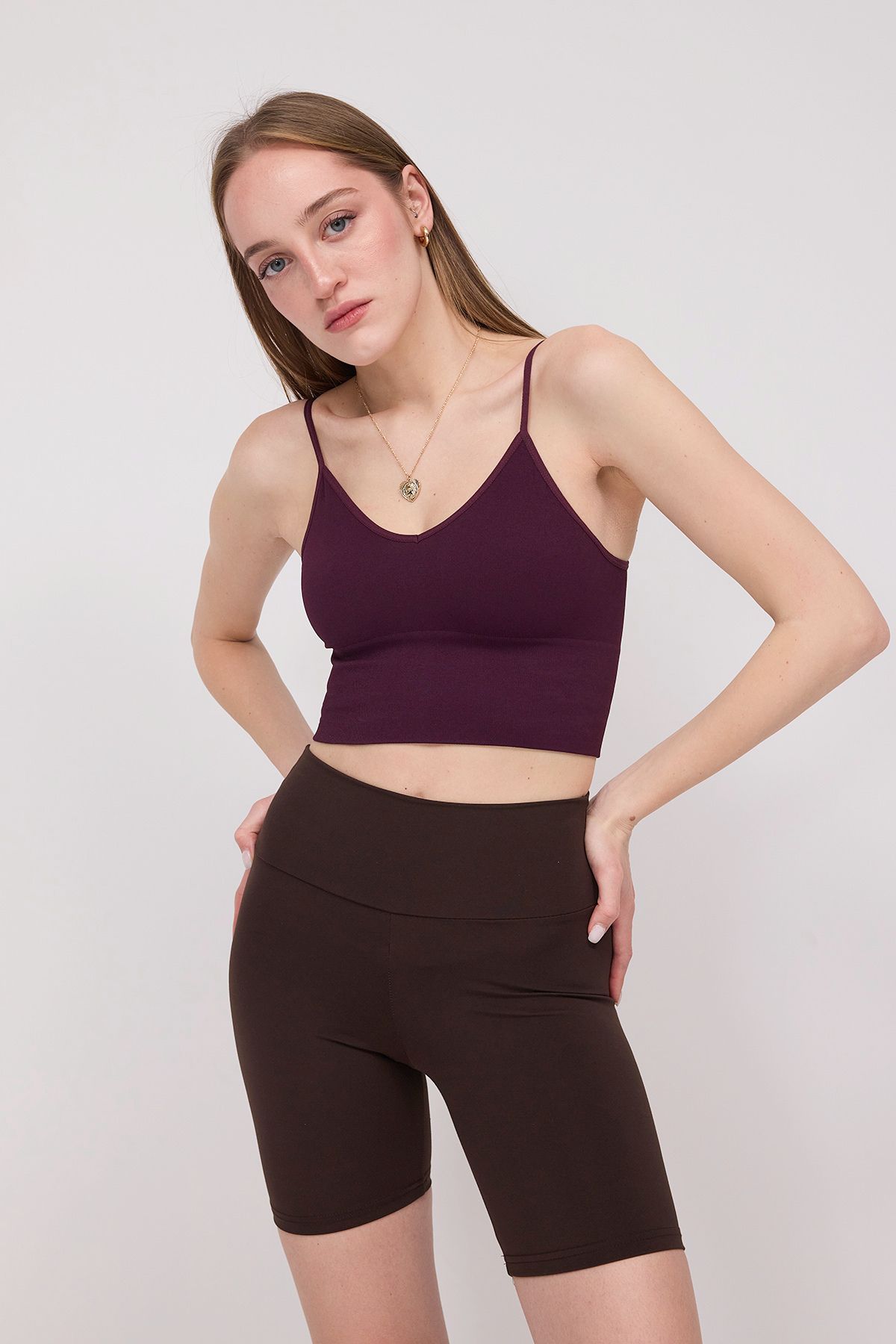 Addax-A009 Crop Tank Top with Rope Straps 4