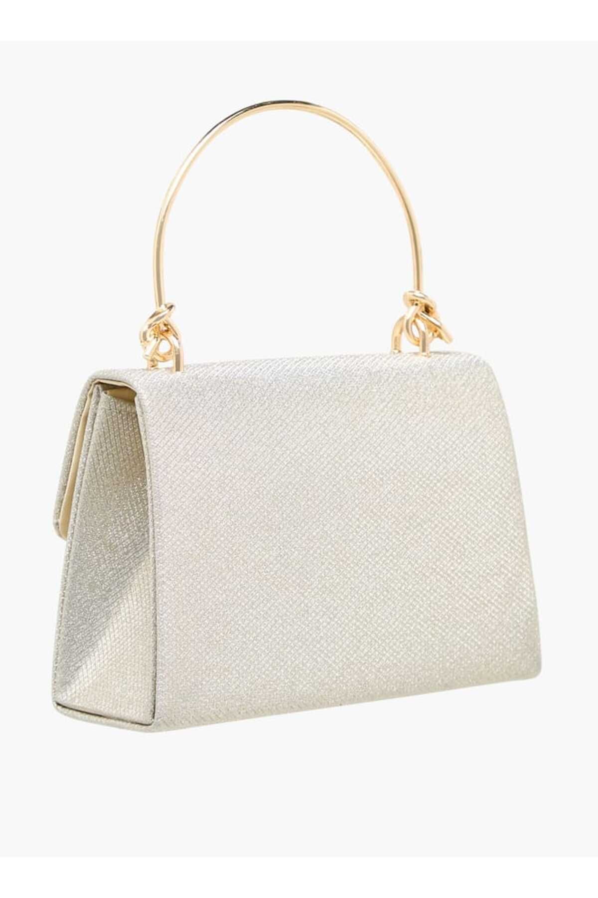 Flora Bella by Shoexpress-Flora Bella Textured Satchel Bag with Handle and Chain Strap 4