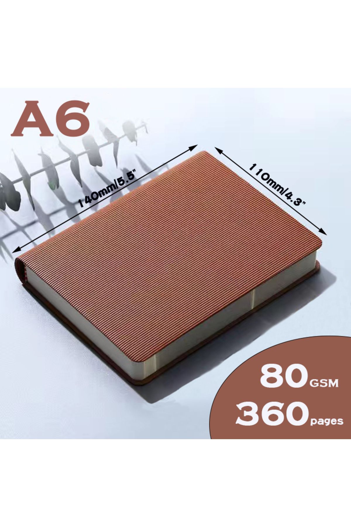 Choice-Lined Page Brown Notebooks A6 360P Lined/Blank Page Diary Planner Journal Notepad Stationery For Off 1