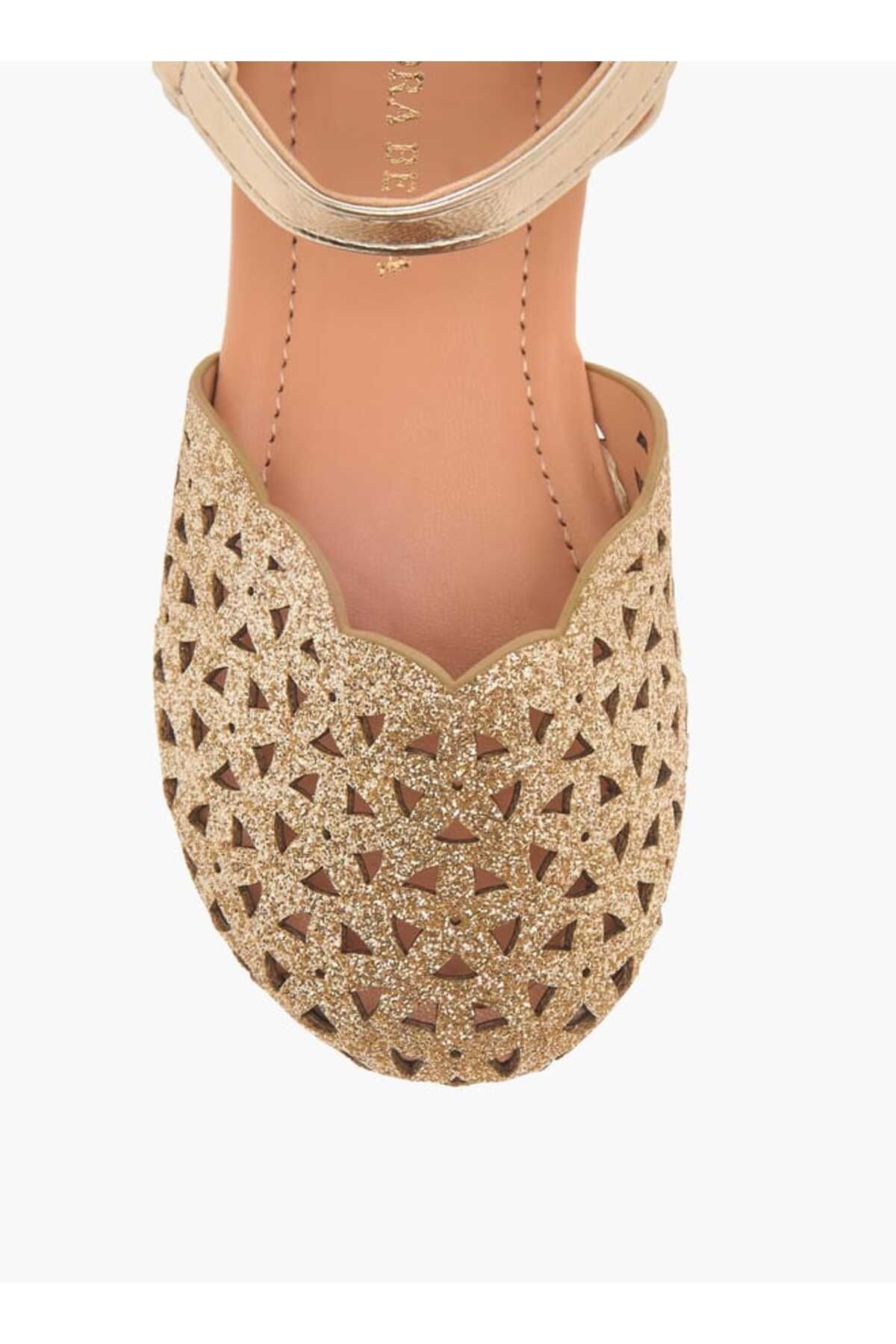 Flora Bella by Shoexpress-Flora Bella Cutwork Detail Ballerina Shoes with Hook and Loop Closure 3