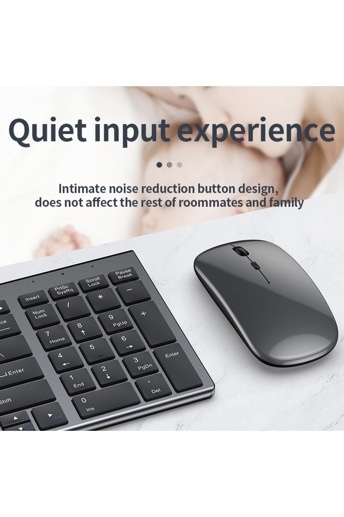 Choice-Russian Gray Bluetooth 5.0 & 2.4g Wireless Keyboard Mouse Combo Rechargeable Full Size Wireless Keyb 2