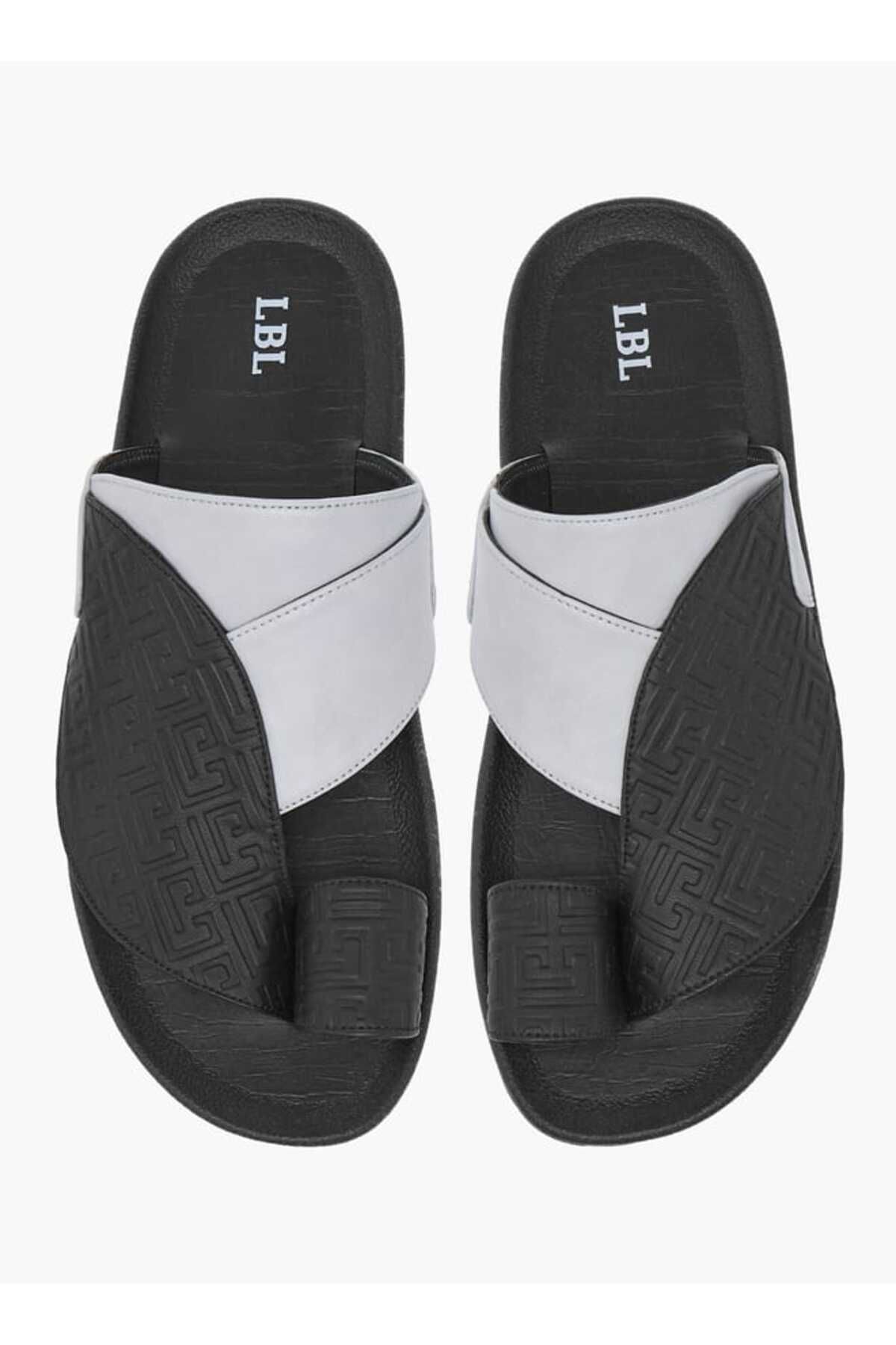 LBL by Shoexpress-Textured Slip-On Arabic Sandals with Toe Loop 1