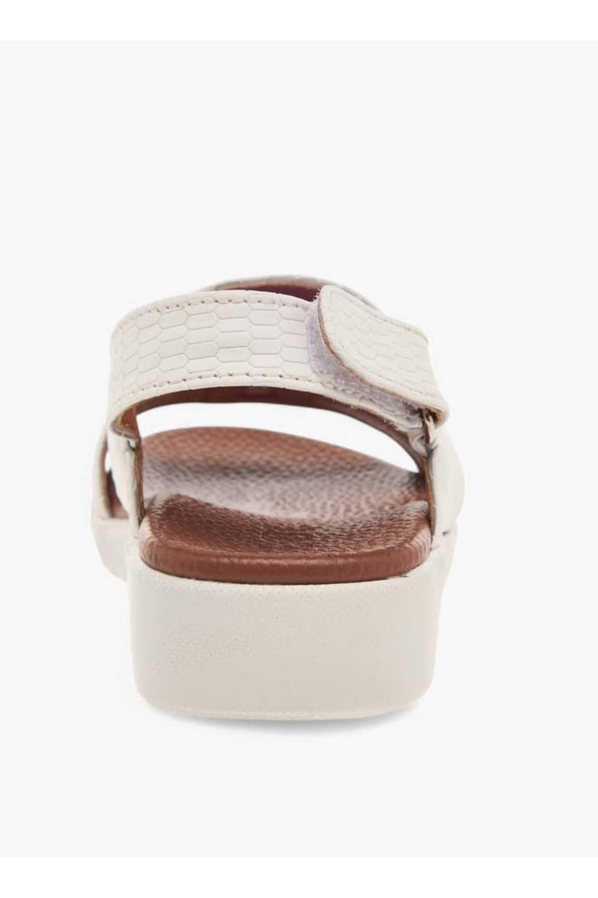 LBL by Shoexpress-Animal Textured Arabic Sandals with Hook and Loop Closure 4