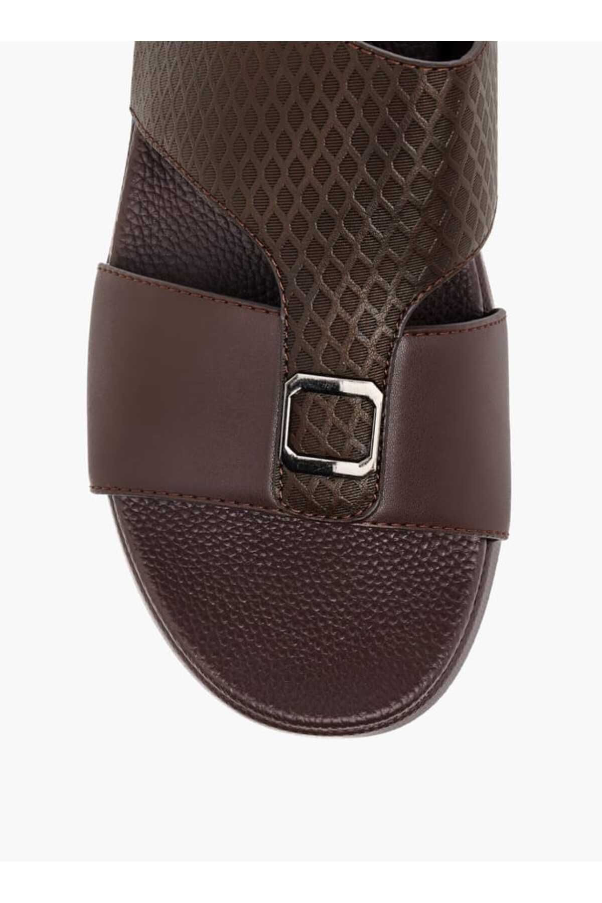 LBL by Shoexpress-Textured Slip-On Sandals with Metallic Detail 4