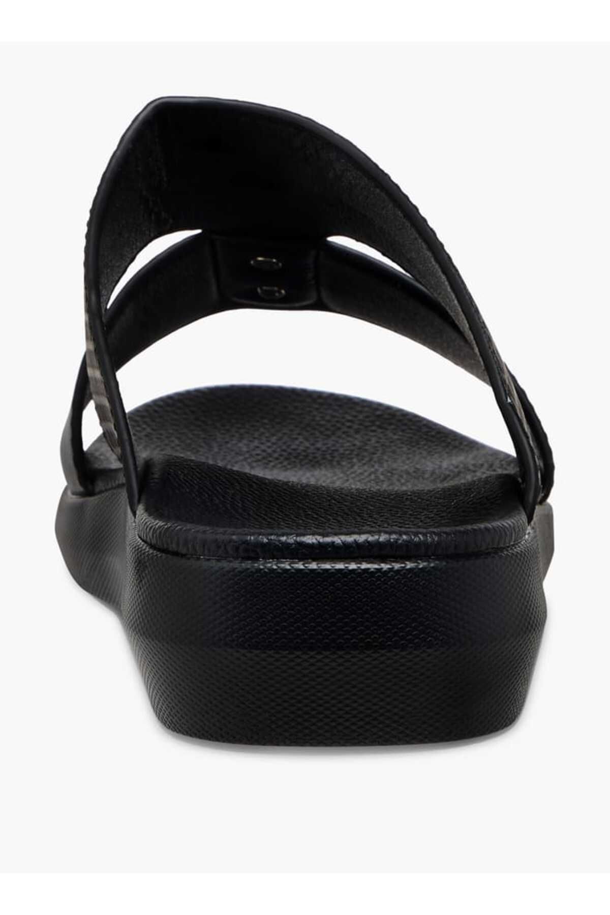 LBL by Shoexpress-Textured Slip-On Sandals with Metallic Detail 4