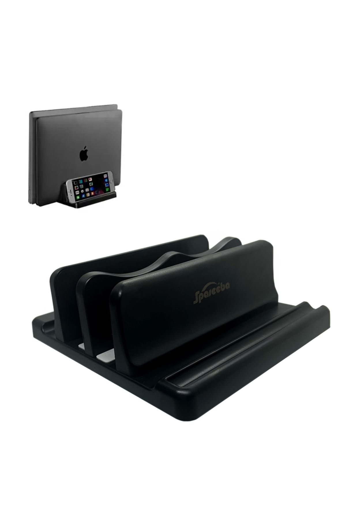 Choice-Two slot Office Laptop Stand Vertical Save Desktop Space Easy To Place Computer Accessories Scalable 1