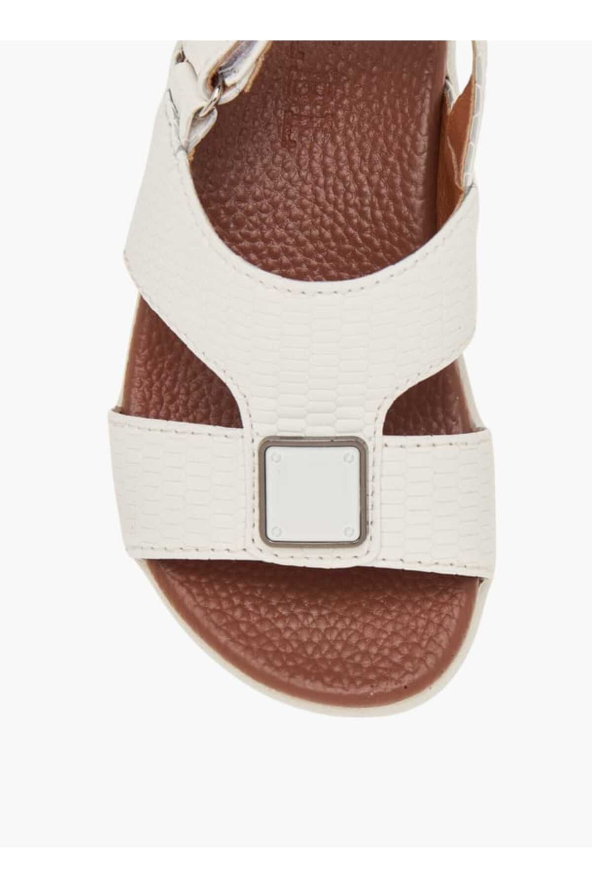 LBL by Shoexpress-Animal Textured Arabic Sandals with Hook and Loop Closure 3