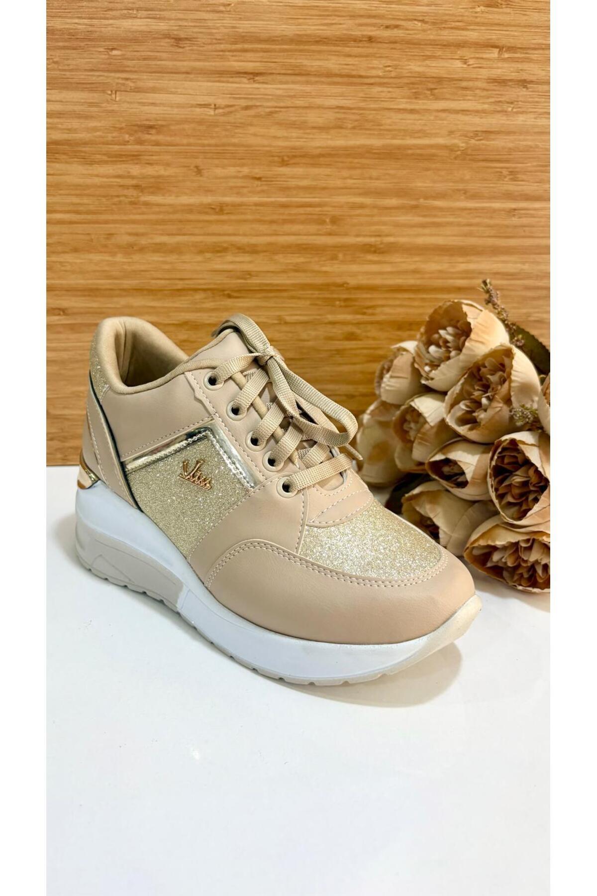 PUNTO-333075   Glitter Heeled Stylish Sneakers 1