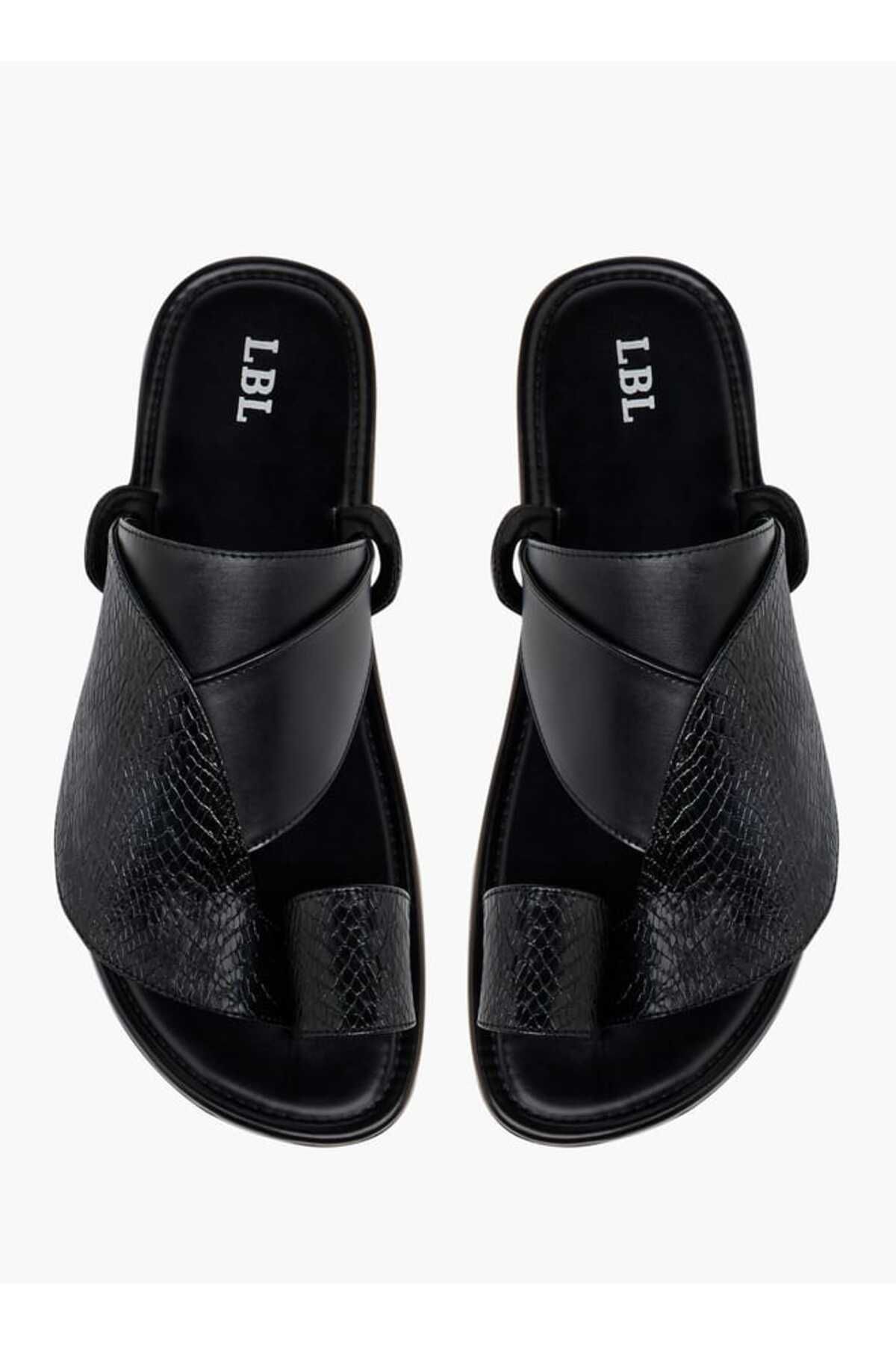 LBL by Shoexpress-Textured Slip-On Arabic Sandals with Toe Loop Detail 1