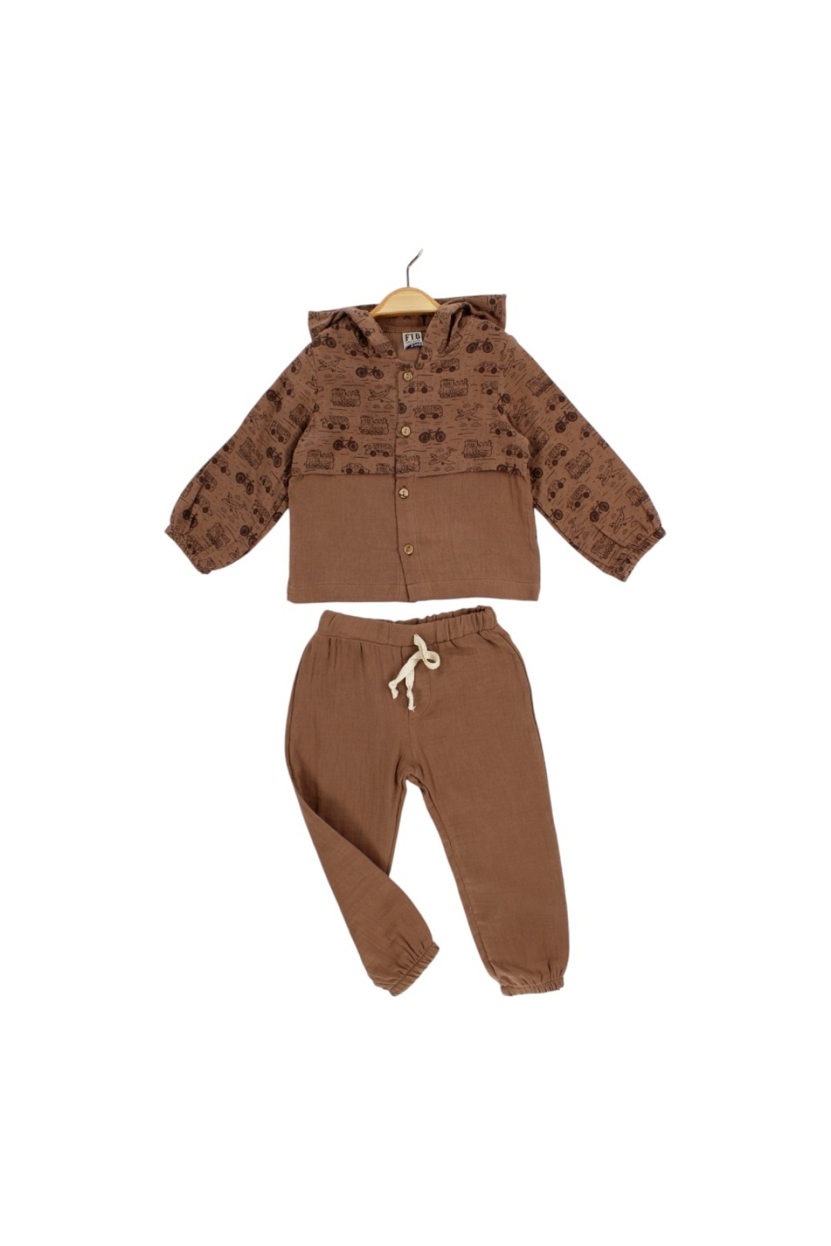 Kapüşonlu Baskılı Çocuk 2'Li Takım (9-24 Ay)