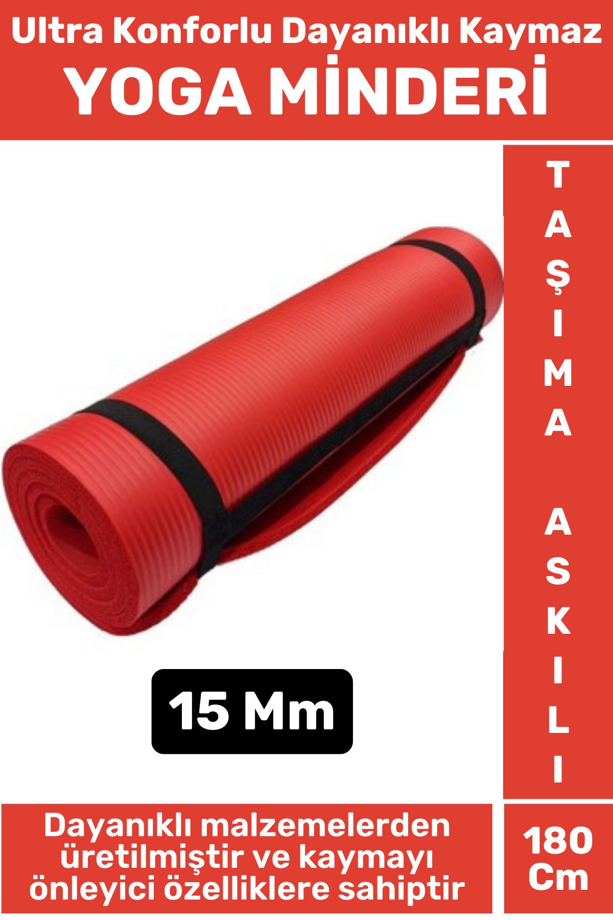 Wintoup Premium Dayanıklı Konforlu Kaymaz Fitness Yoga Aerobik Meditasyon PİLATES MİNDERİ 15 Mm