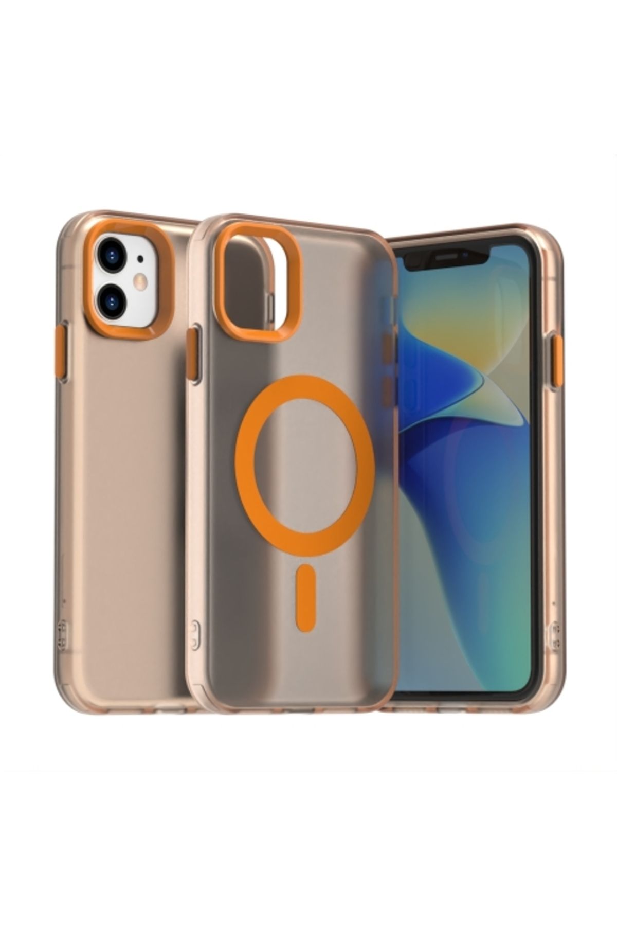 Deppo Trend iPhone 11 Uyumlu Kılıf Buzlu Mat Sararmayan Magsafe İçin Uygun Renkli Manyetik Sert Kapak