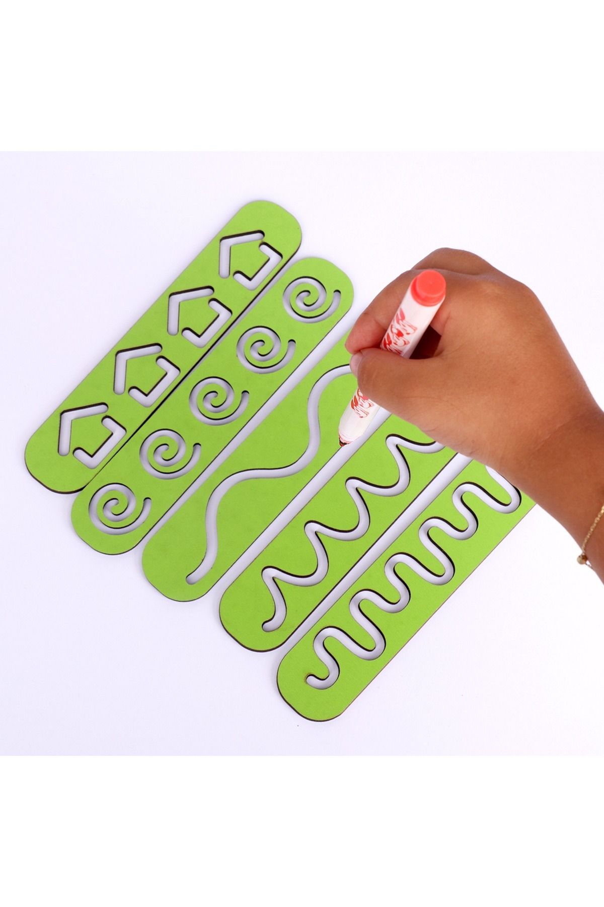 AC BOX Montessori çizim seti, Ahşap Eğitici çizgi çalışmaları, Okul Öncesi Eğitim Seti