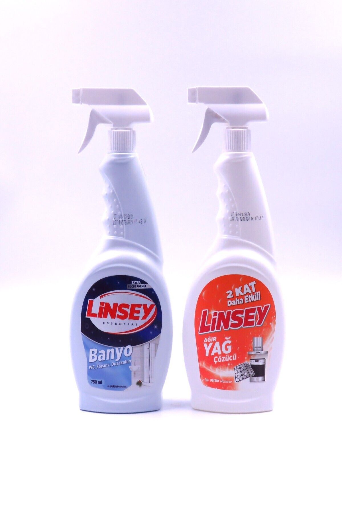 DETSAN Güvencesiyle (51. YIL) Linsey Banyo Temizleyici & Ağır Yağ Çözücü Set, 2x750 ml, Extra Güçlü Formül