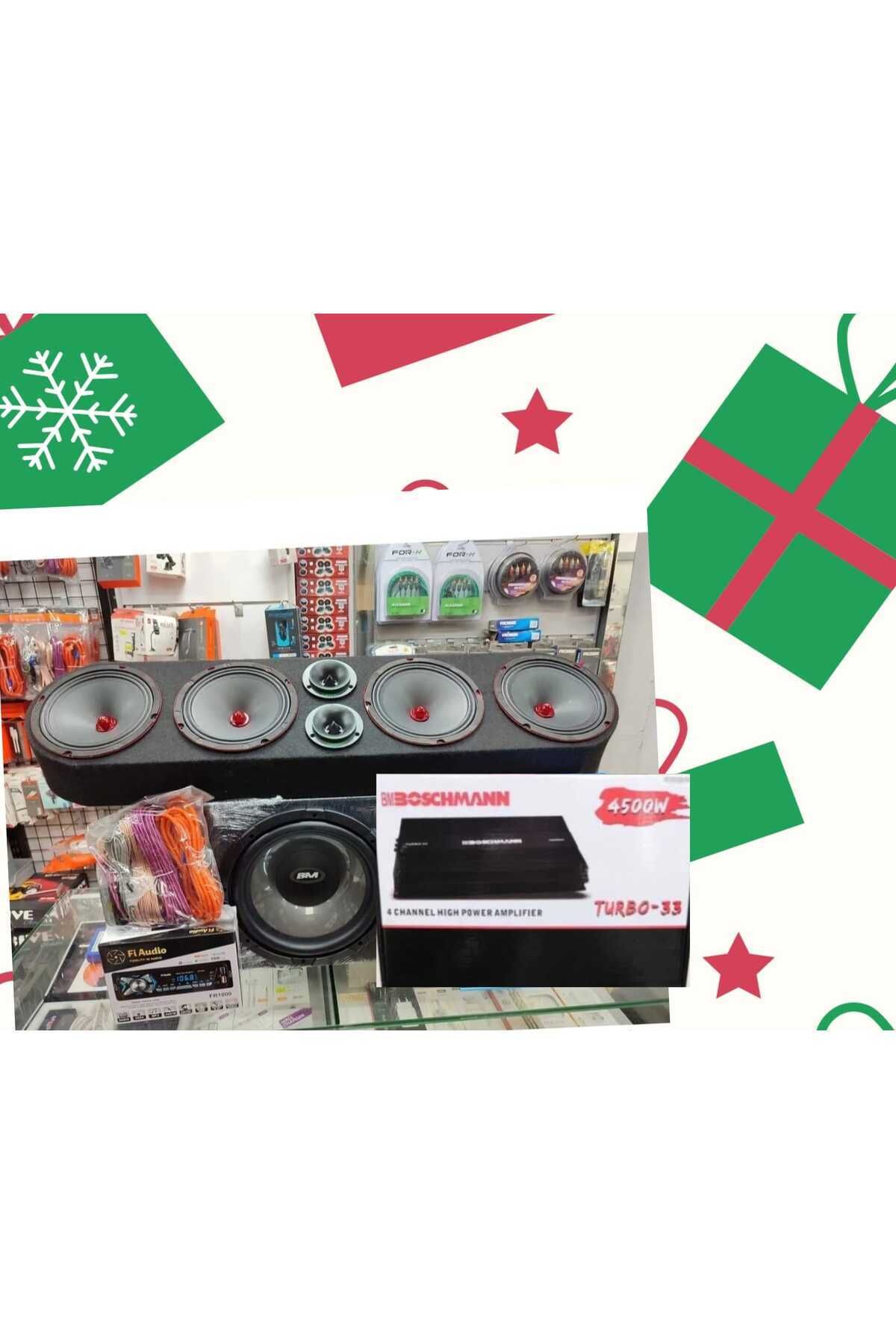 Boschmann 20cm midrange fuul set güclü amfi teyıp kablo kiti özel kampanya