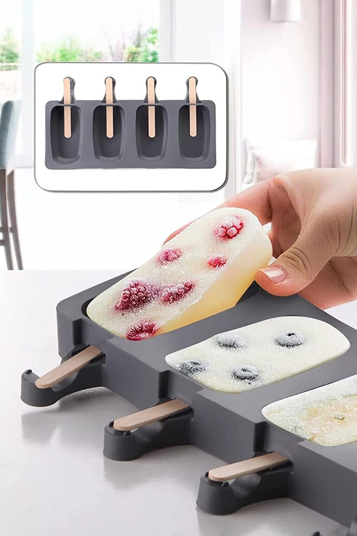 STOREMAX Silikon Magnum Dondurma Kalıbı 4 Bölmeli StarColxlection 655141