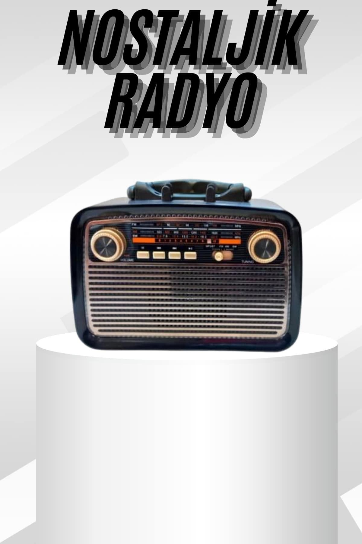FTA TİCARET Müzik Kutusu Bluetooth Bağlantılı El Fenerli Nostaljik Tasarım Radyo